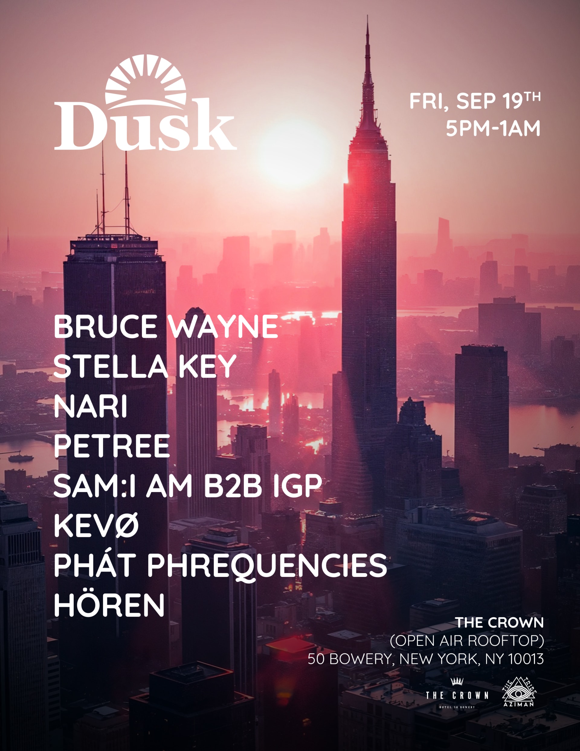 Dusk-Sunset Open Air Rooftop Party(Afro, Progressive, House)