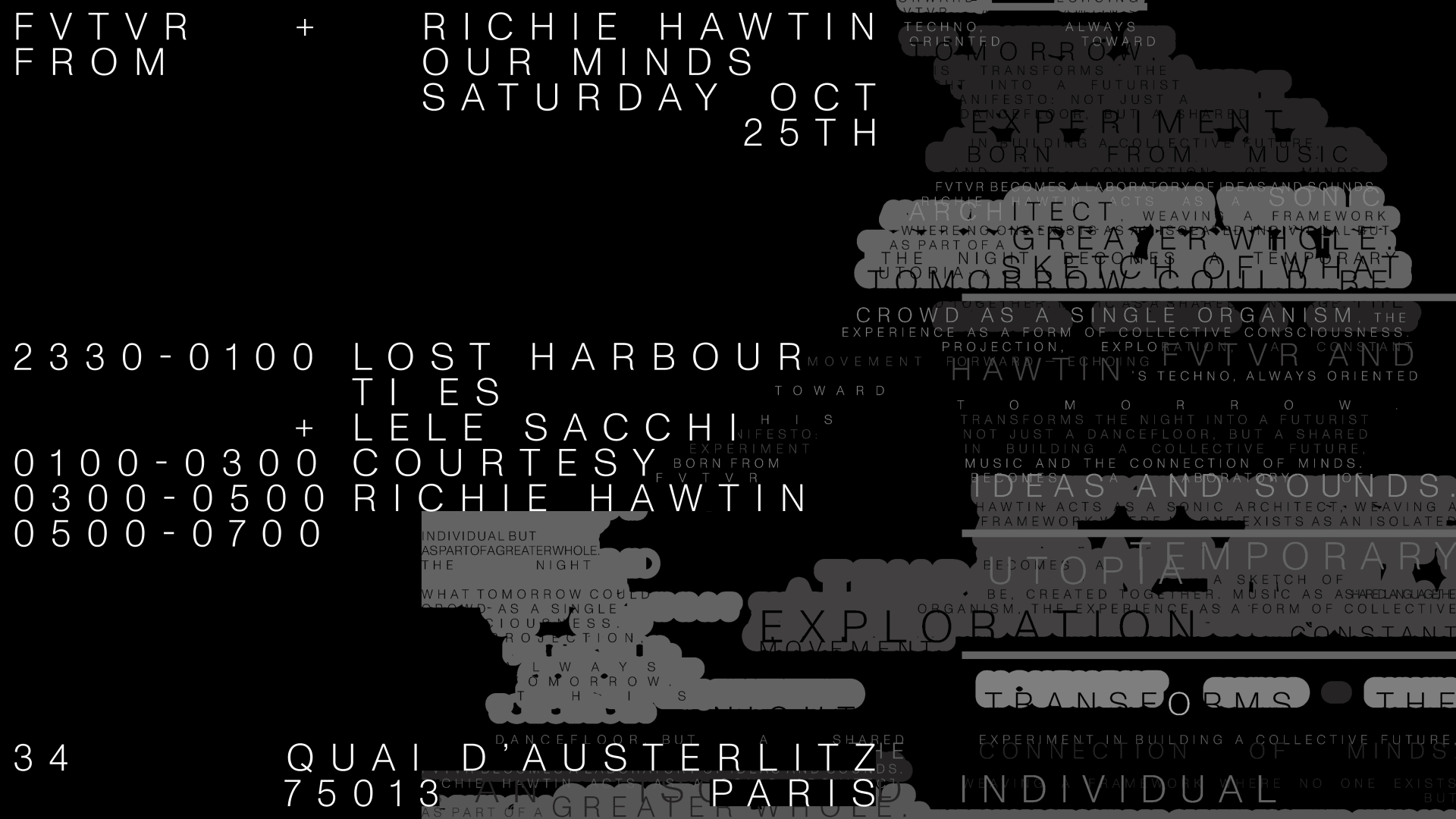 From Our Minds : Richie Hawtin, Courtesy, Lost Harbour