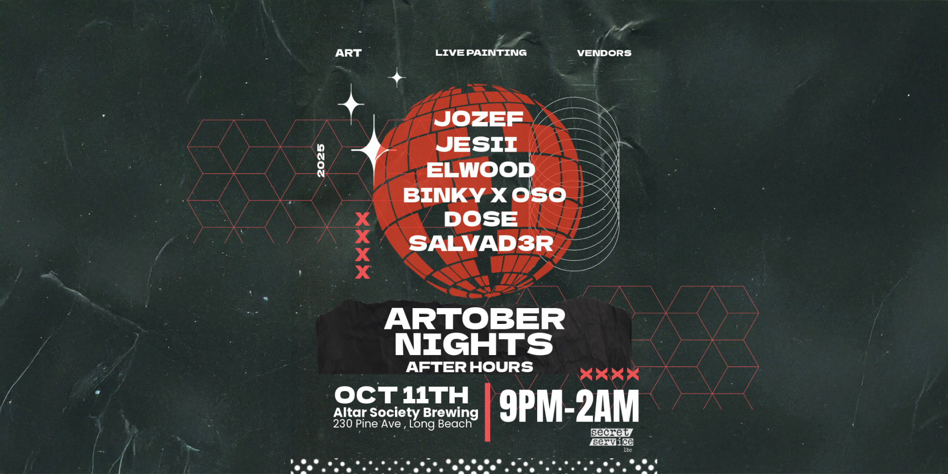 Secret Service 10/11: Artober Art Show And Music Event