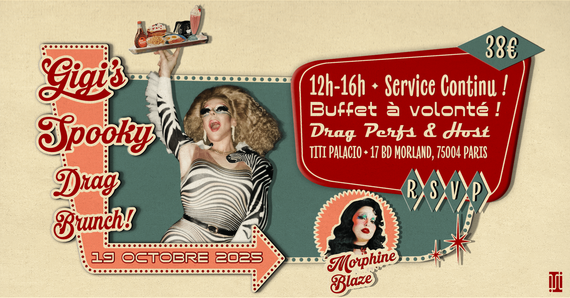 Gigi's Spooky Drag Brunch Au Titi Palacio W/ Morphine Blaze