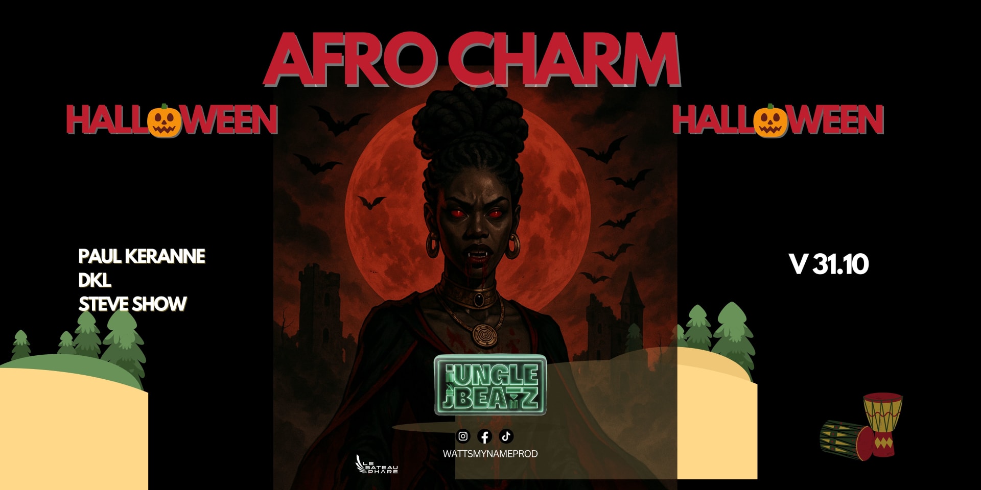 Afro Charm Jungle Beatz // Halloween