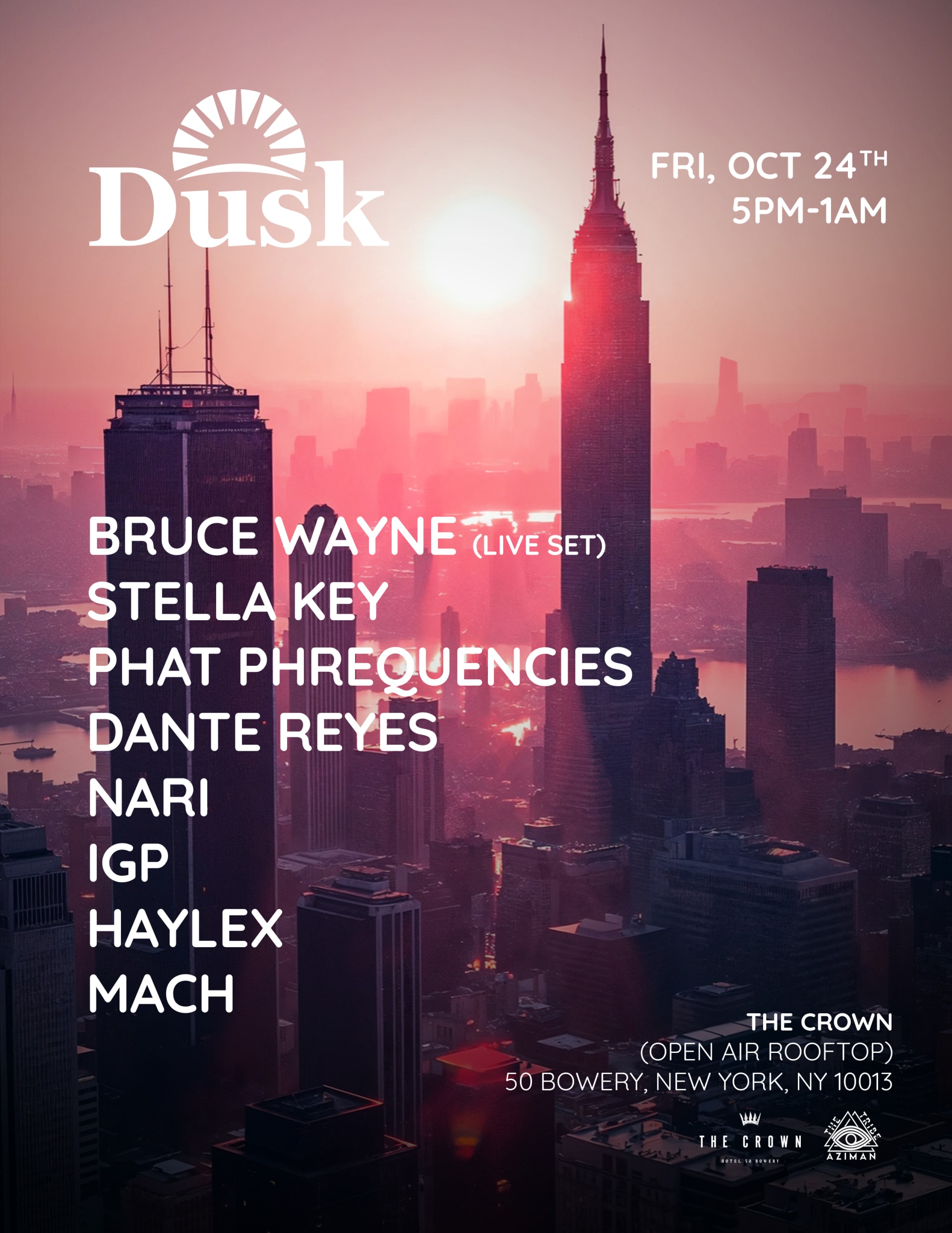 Dusk - Sunset Open Air Rooftop Party (Afro, House)
