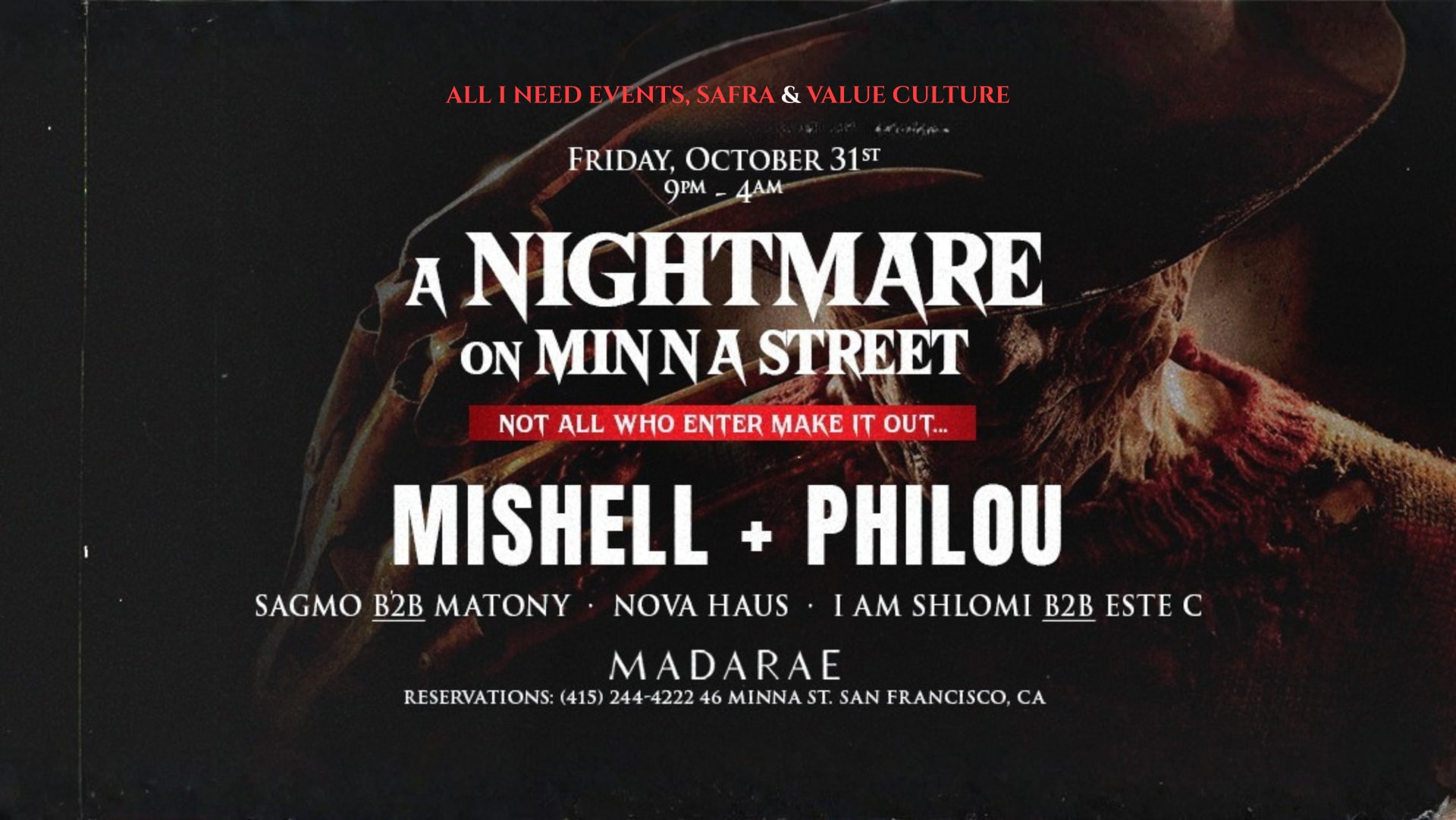 Free Halloween: Mishell + Philou At Madarae San Francisco