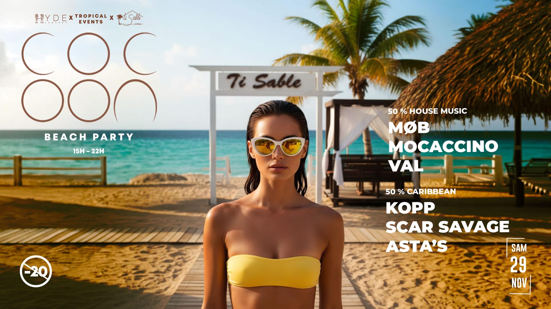 Cocoon Beach Party - 50% Electronic Music & 50% Caribbean