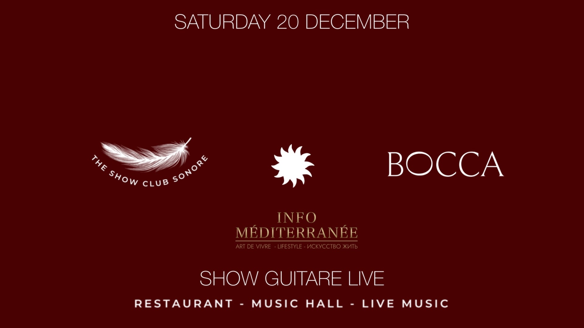 The Show Club Sonore X Bocca Nissa X Sam 20 Dec Show Guitare