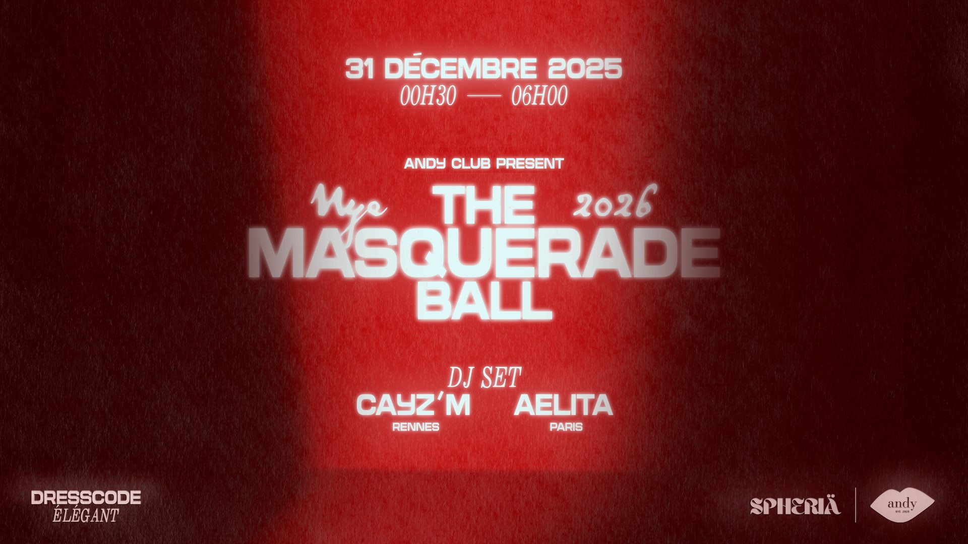 Andy Club - The Masquerade Ball Nye 2026 !