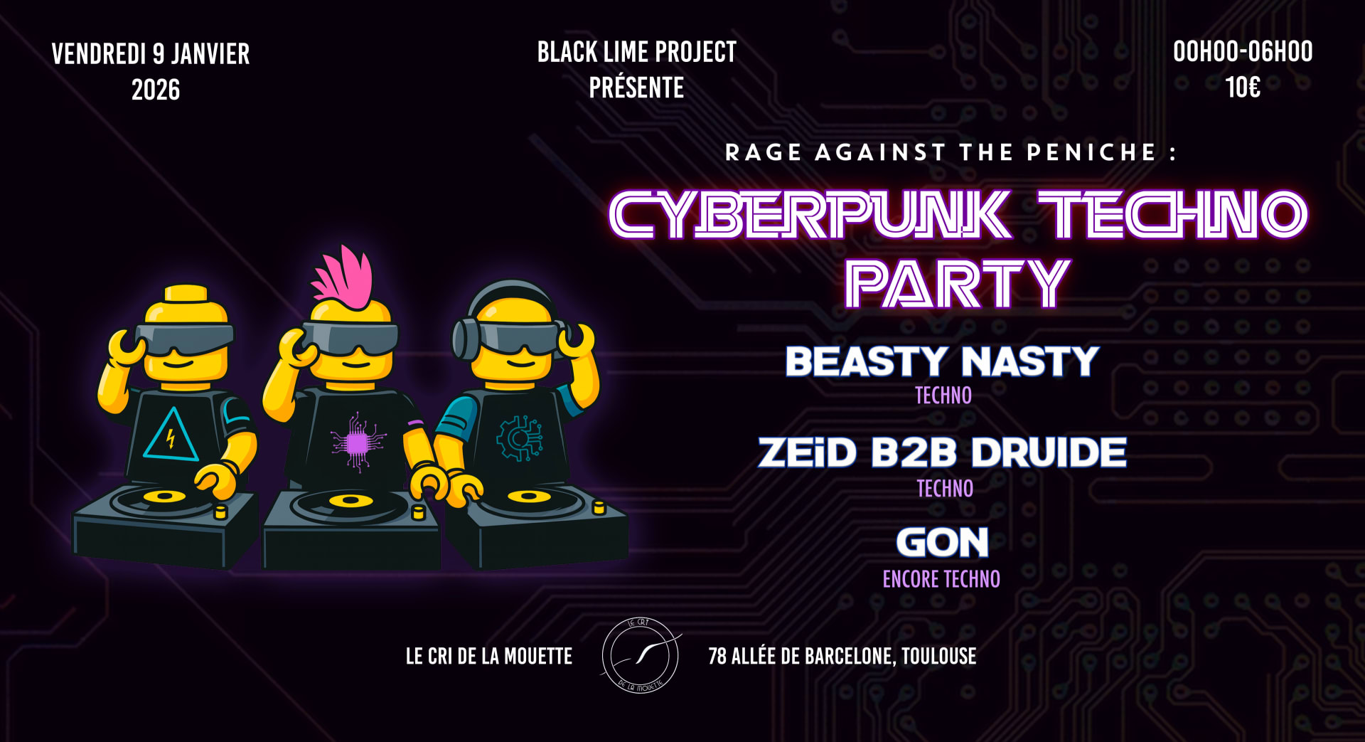 Rage Against The Péniche  -  Cyberpunk Techno Party