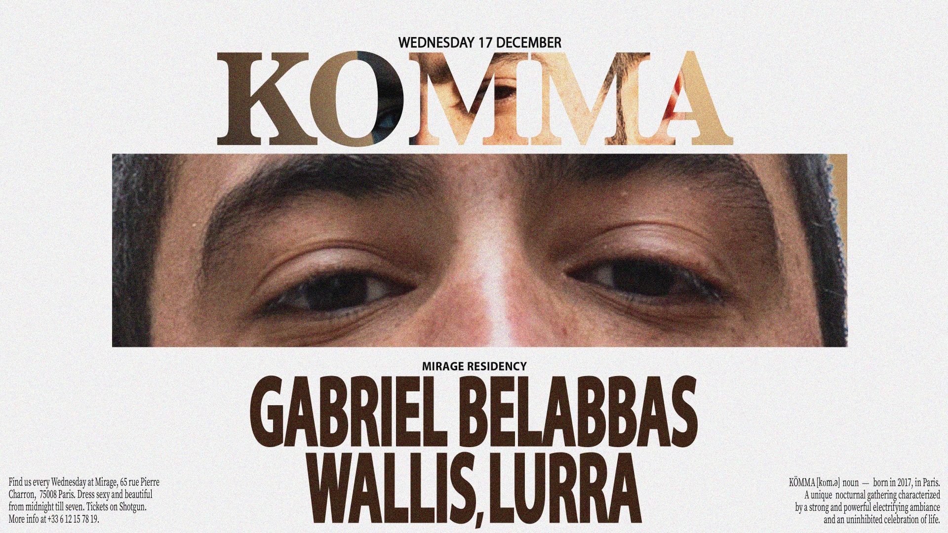 Kömma - Mirage: Gabriel Belabbas, Wallis, Lurra