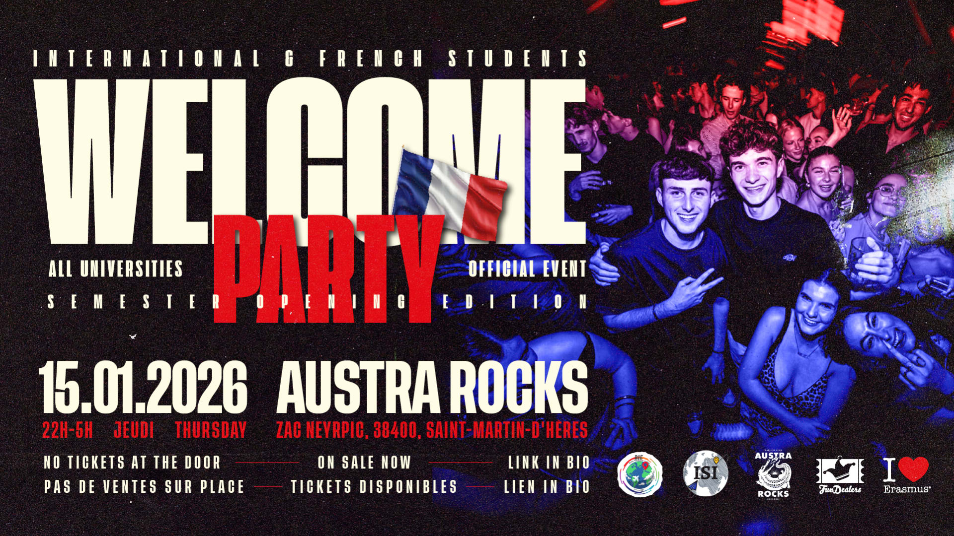 Welcome Party- International & French Students @Austra Rocks