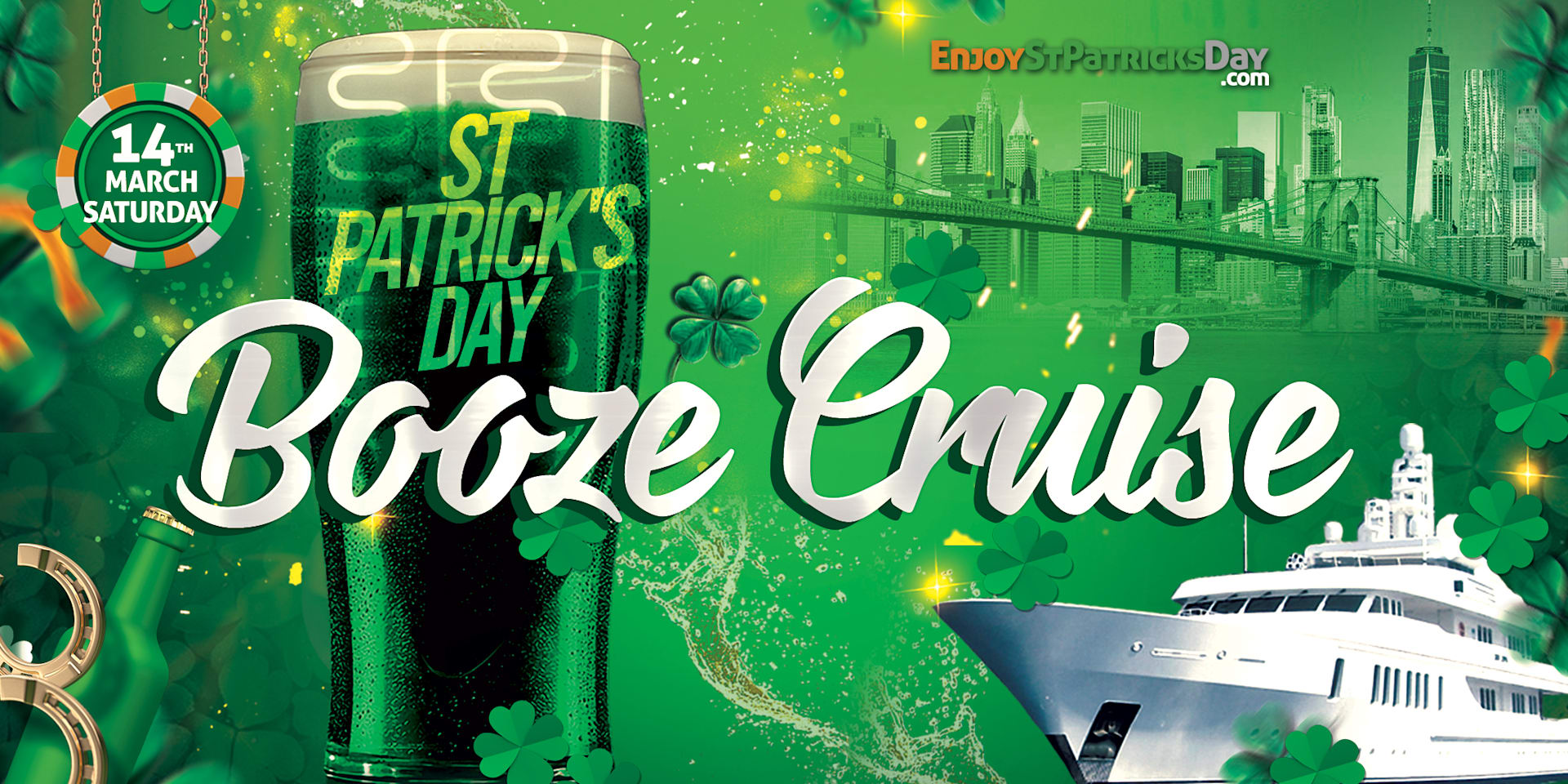 St Paddy's Weekend Party Yacht Cruise New York City