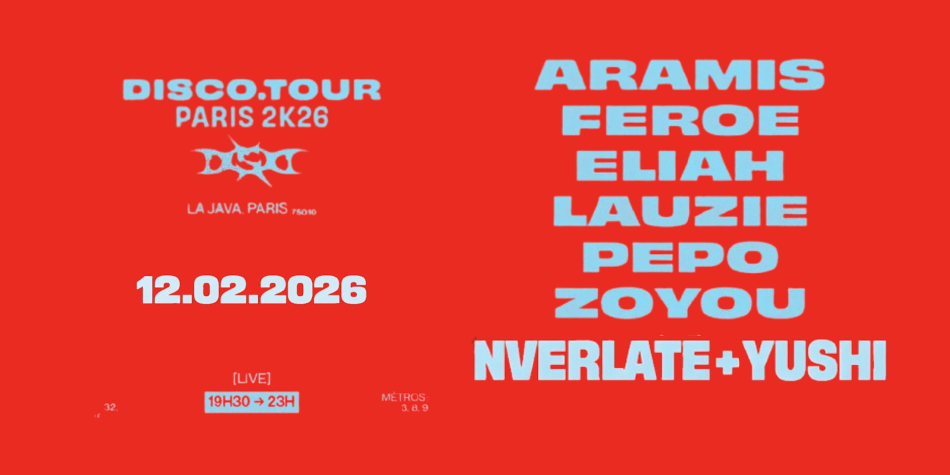 Disco.Tour Paris 2k26