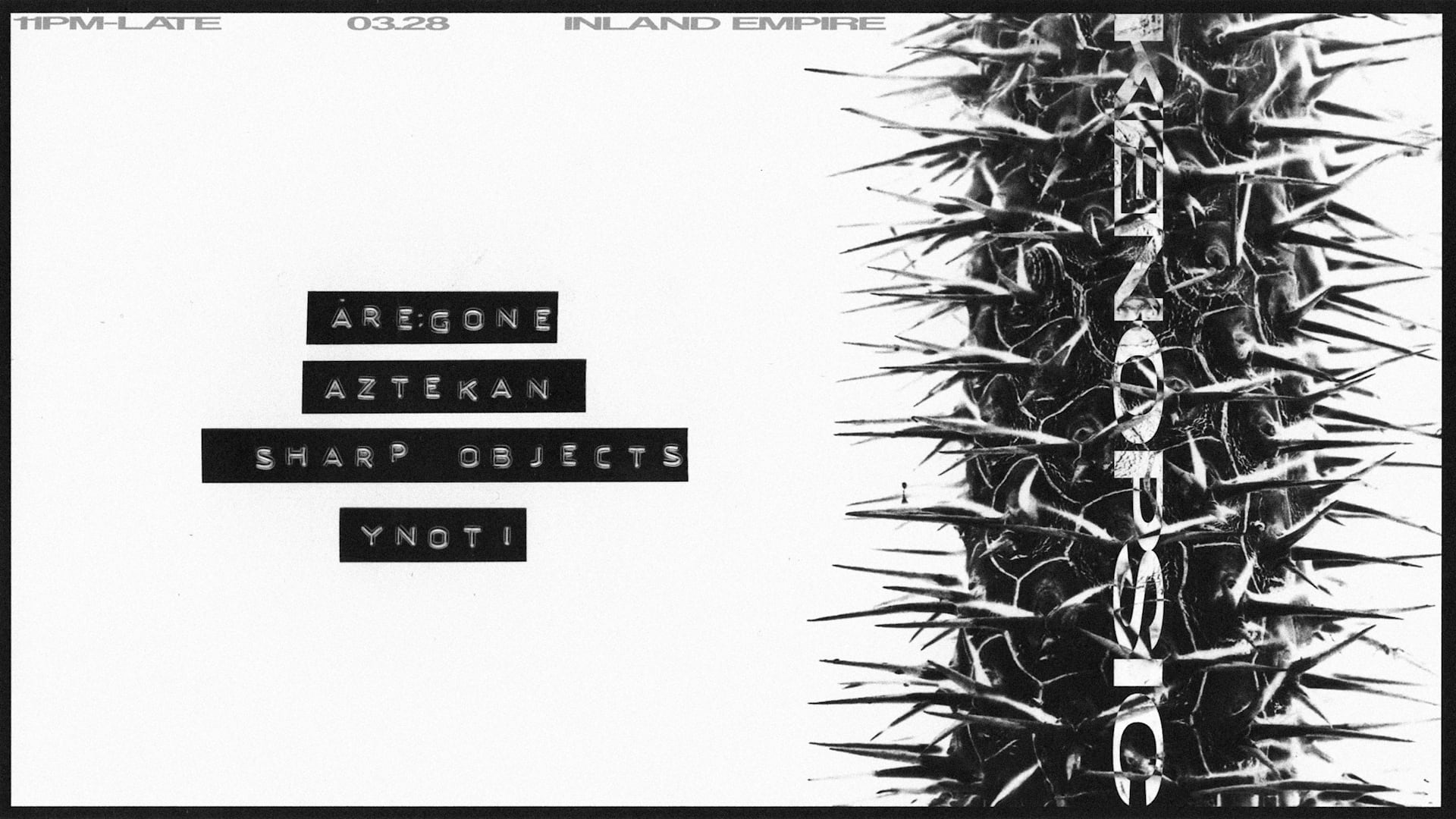 Kenopsic Presents: Åre:Gone, Aztekan, Sharp Objects & Ynoti
