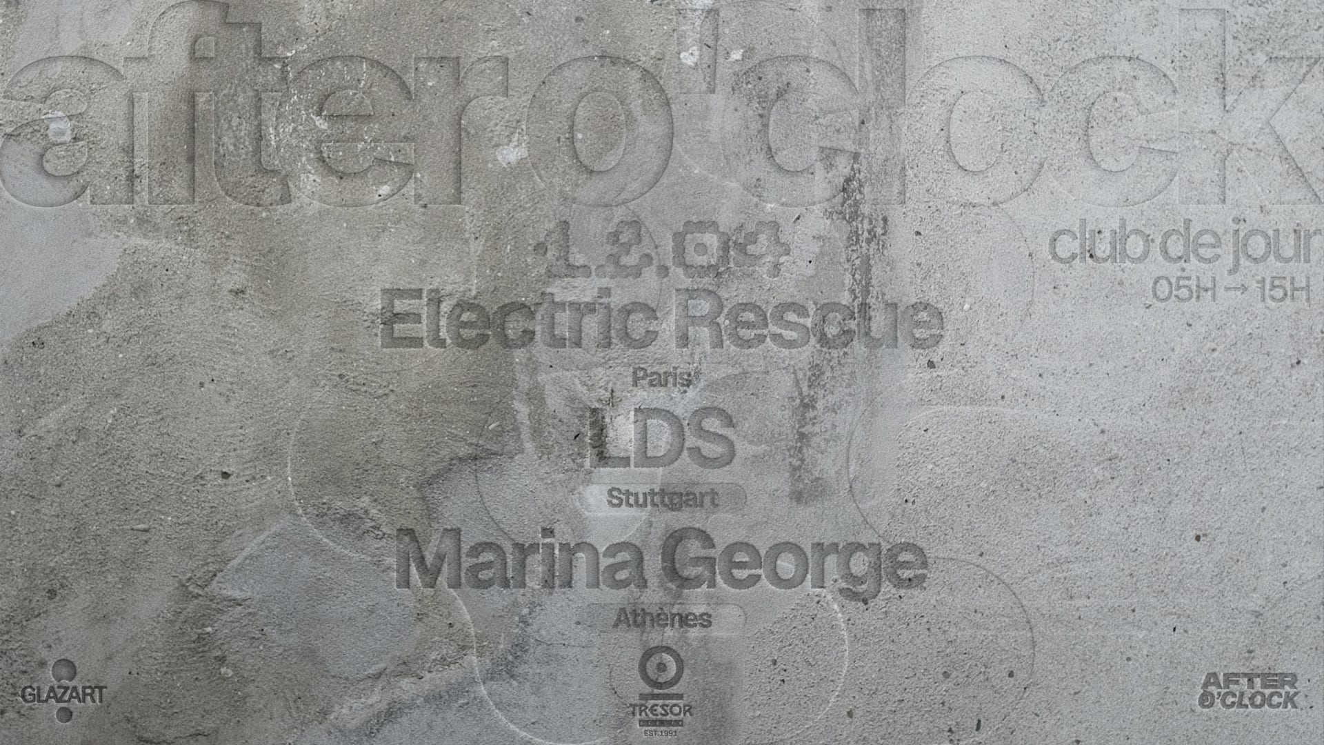 After O'clock X Tresor : Lds, Marina George, Electric Rescue