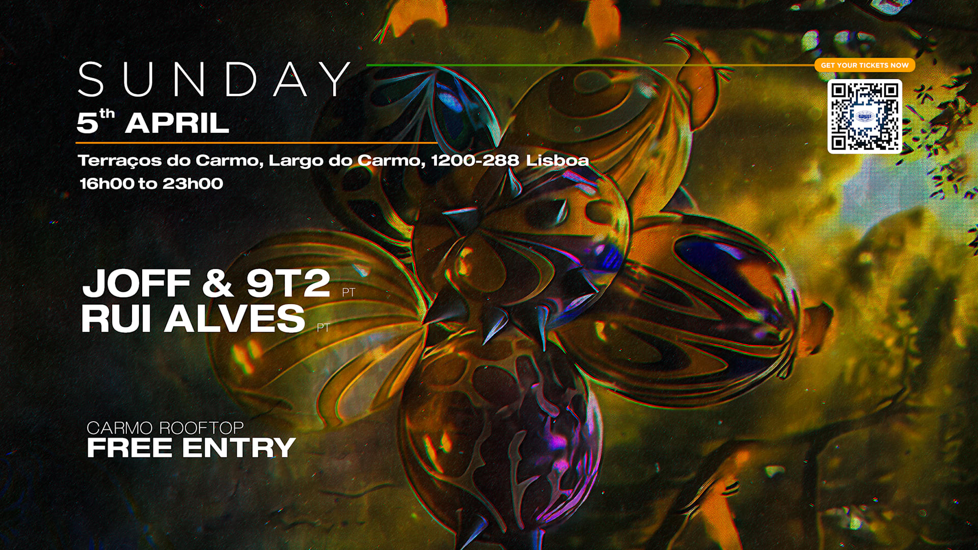 Joff • 9t2 • Rui Alves | Sunday 5 Apr • Carmo Rooftop • Free