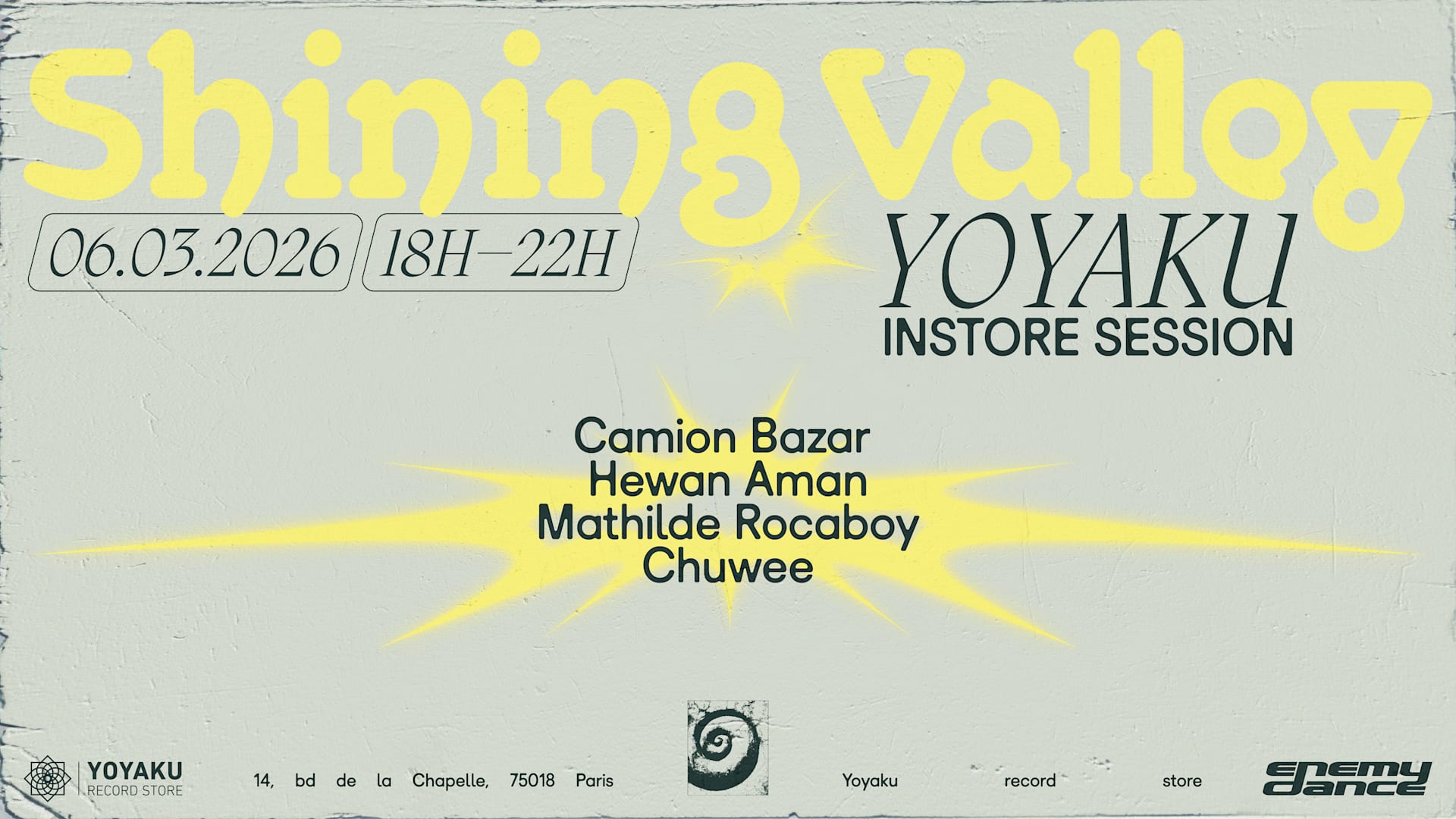 "Shining Valley" Instore W/ Camion Bazar, Hewan Aman & More