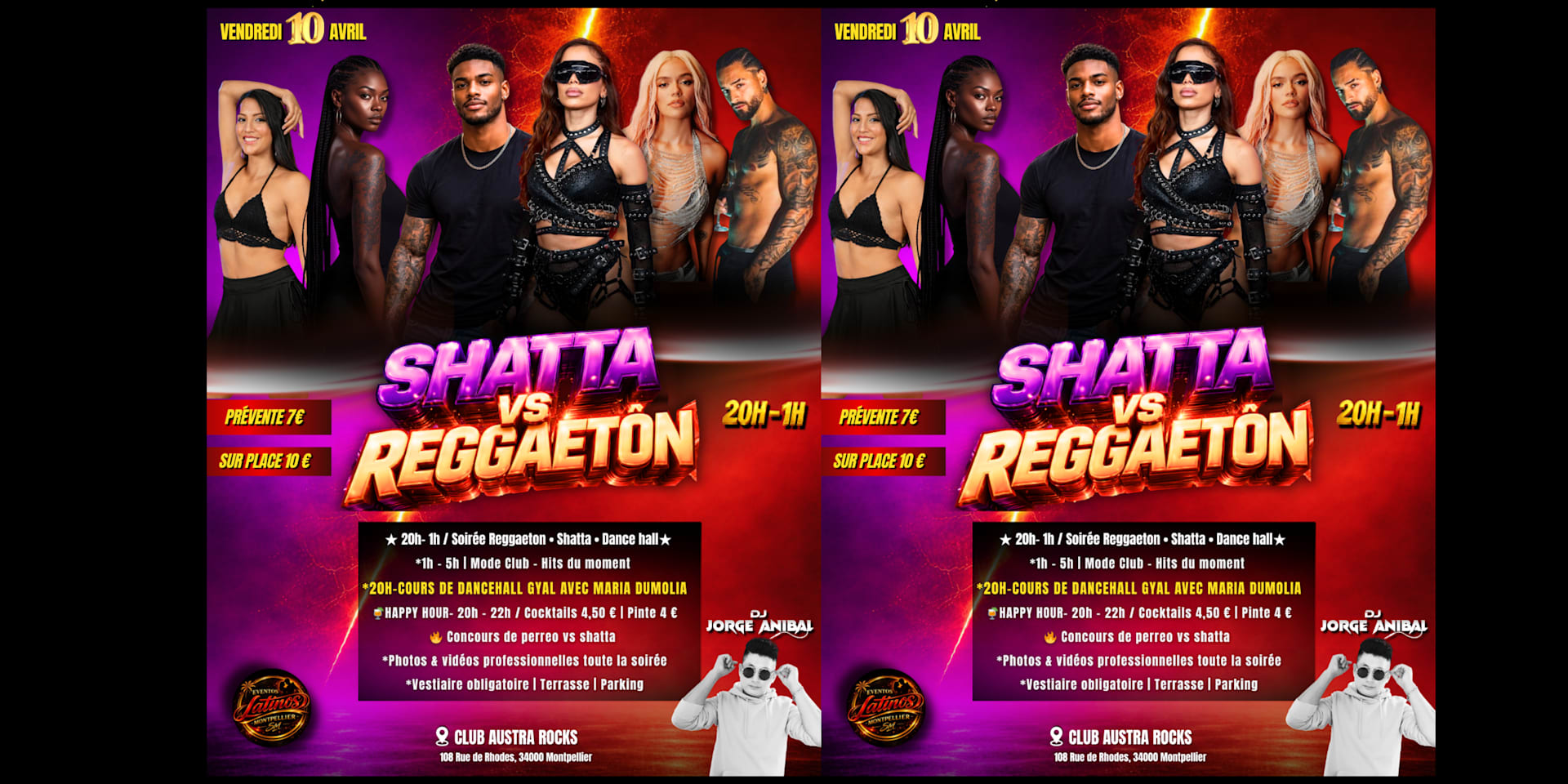 Shatta Vs Reggaeton- Vendredi 10 Avril-Club Austra Rocks