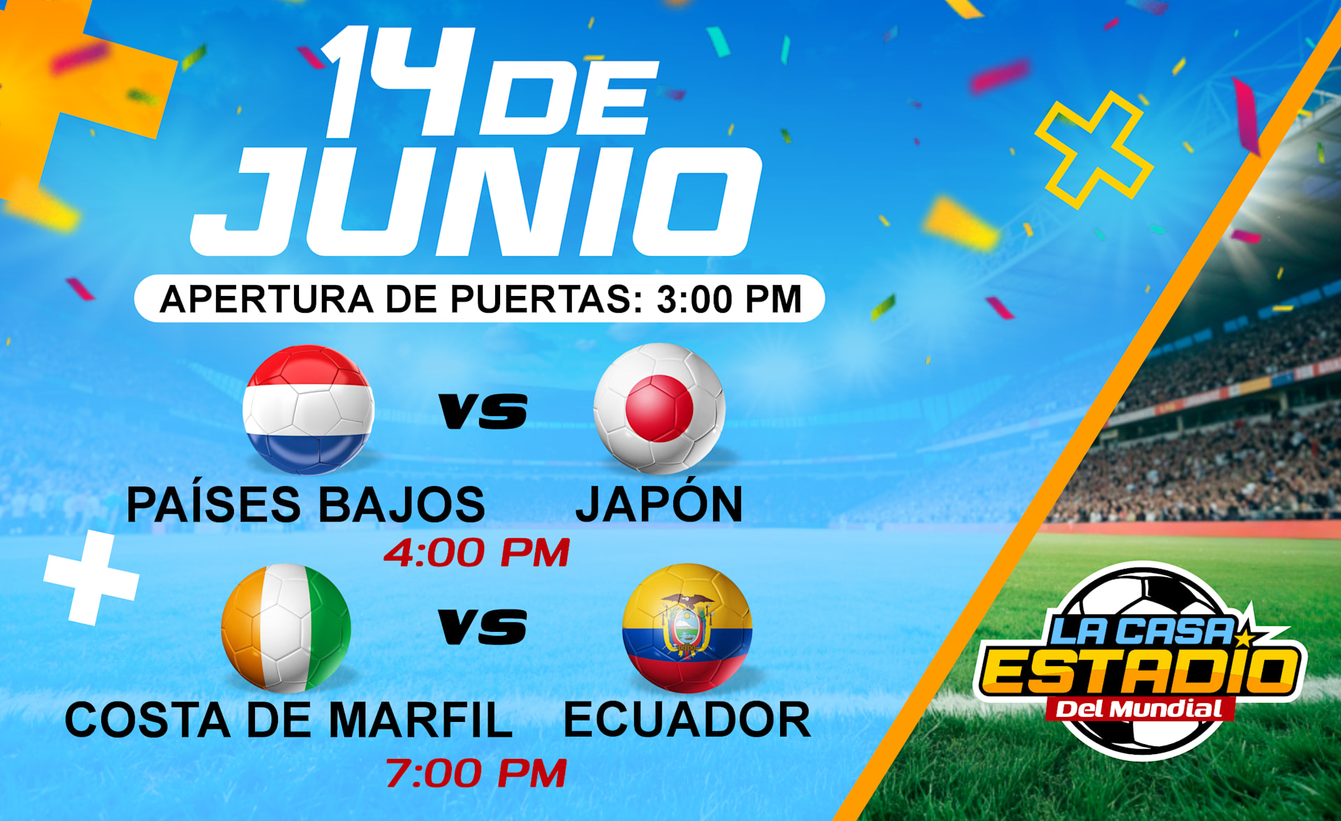 Dia 4: Paises Bajos Vs Japan | Costa De Marfil Vs Ecuador