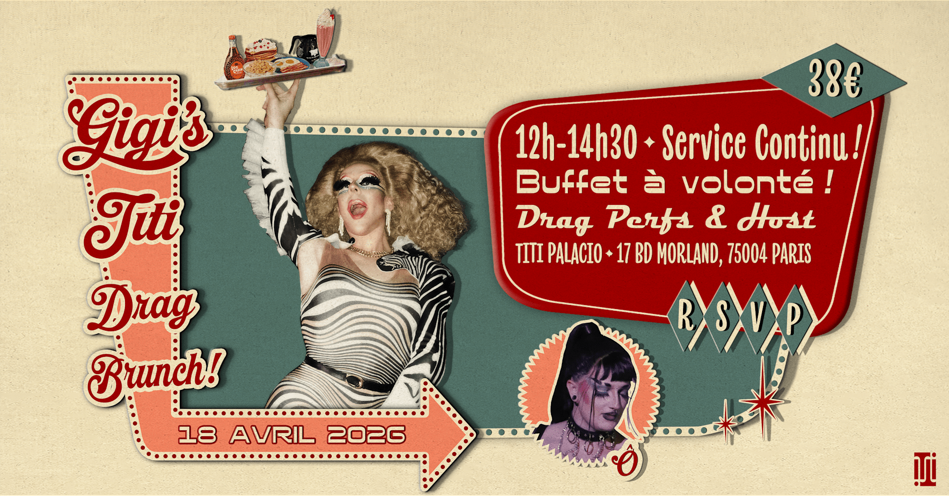 Gigi's Titi Drag Brunch #14 Au Titi Palacio W/ Ô