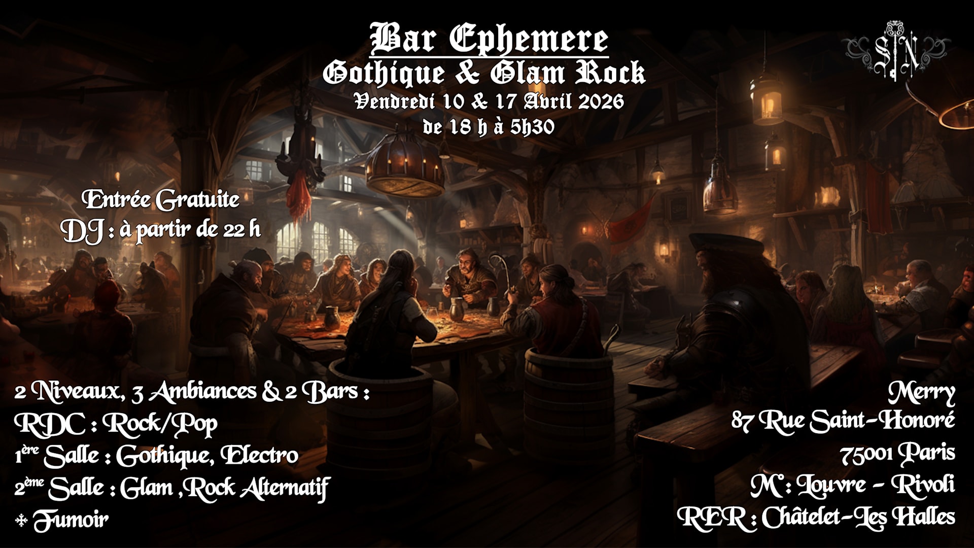 Bar Éphémère Gothique & Glam Rock