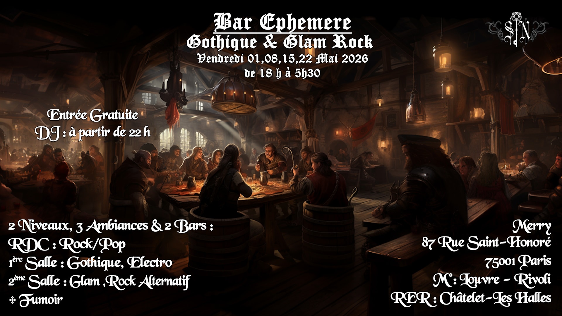 Bar Éphémère Gothique & Glam Rock