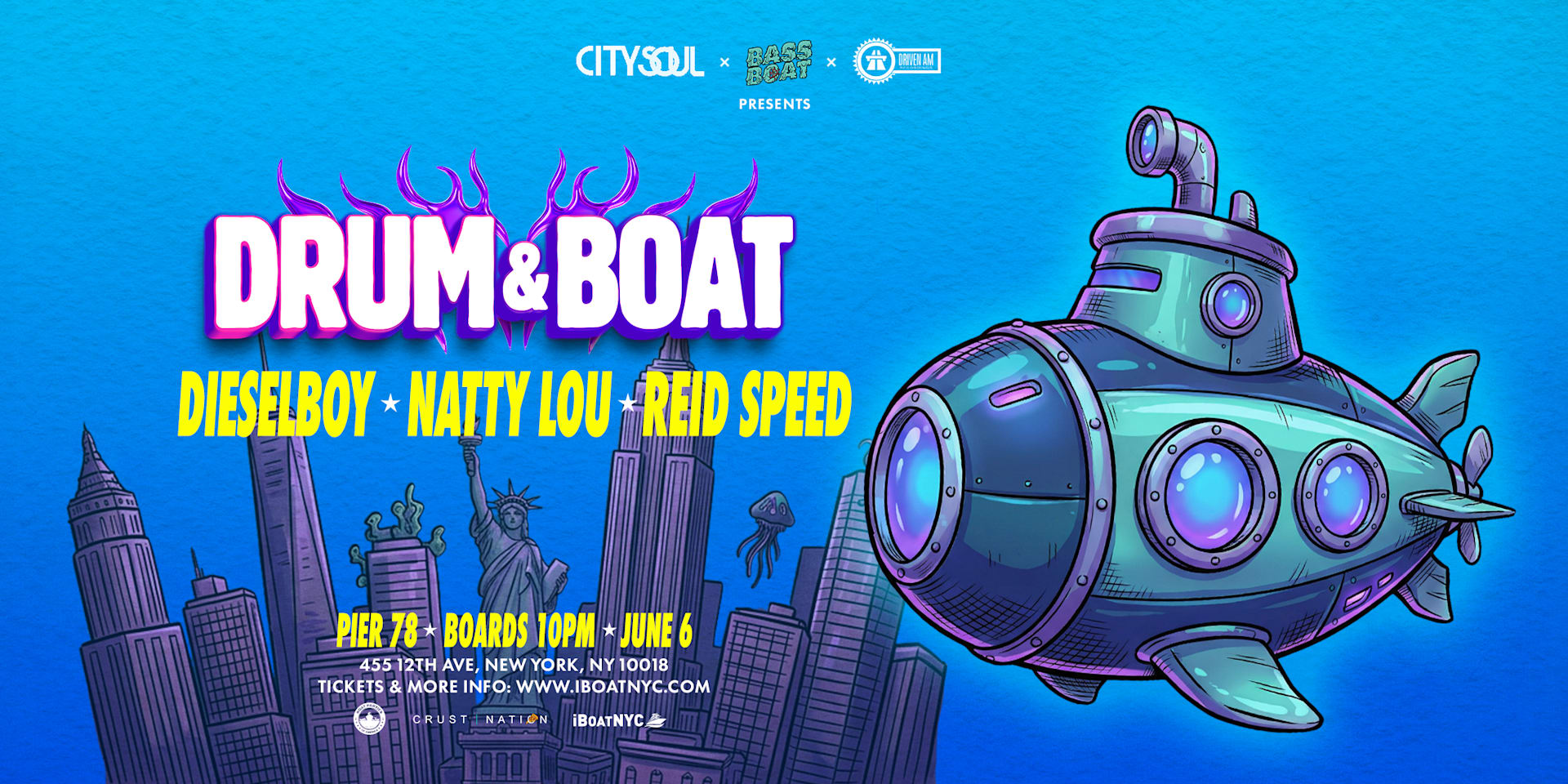 Drum & Boat W/ Natty Lou, Reid Speed, Dieselboy