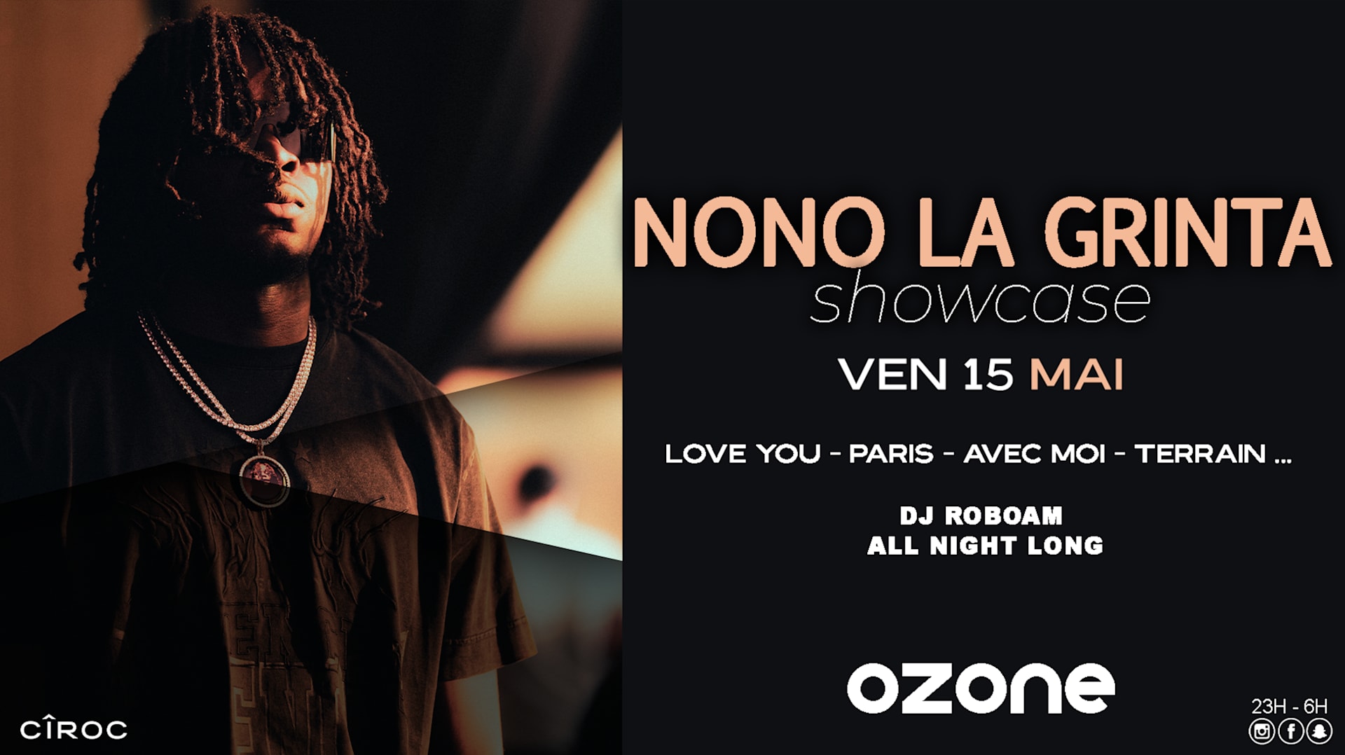 Nono La Grinta En Showcase / Ven 15 Mai