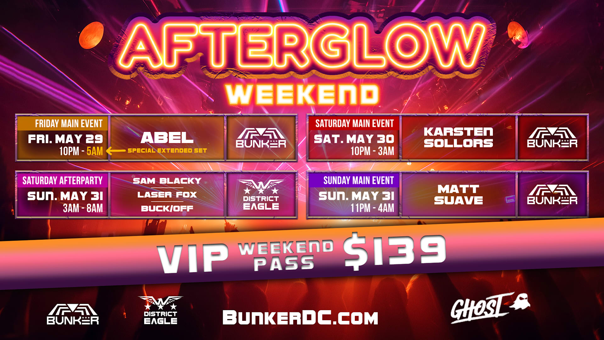 Afterglow Weekend Vip Pass