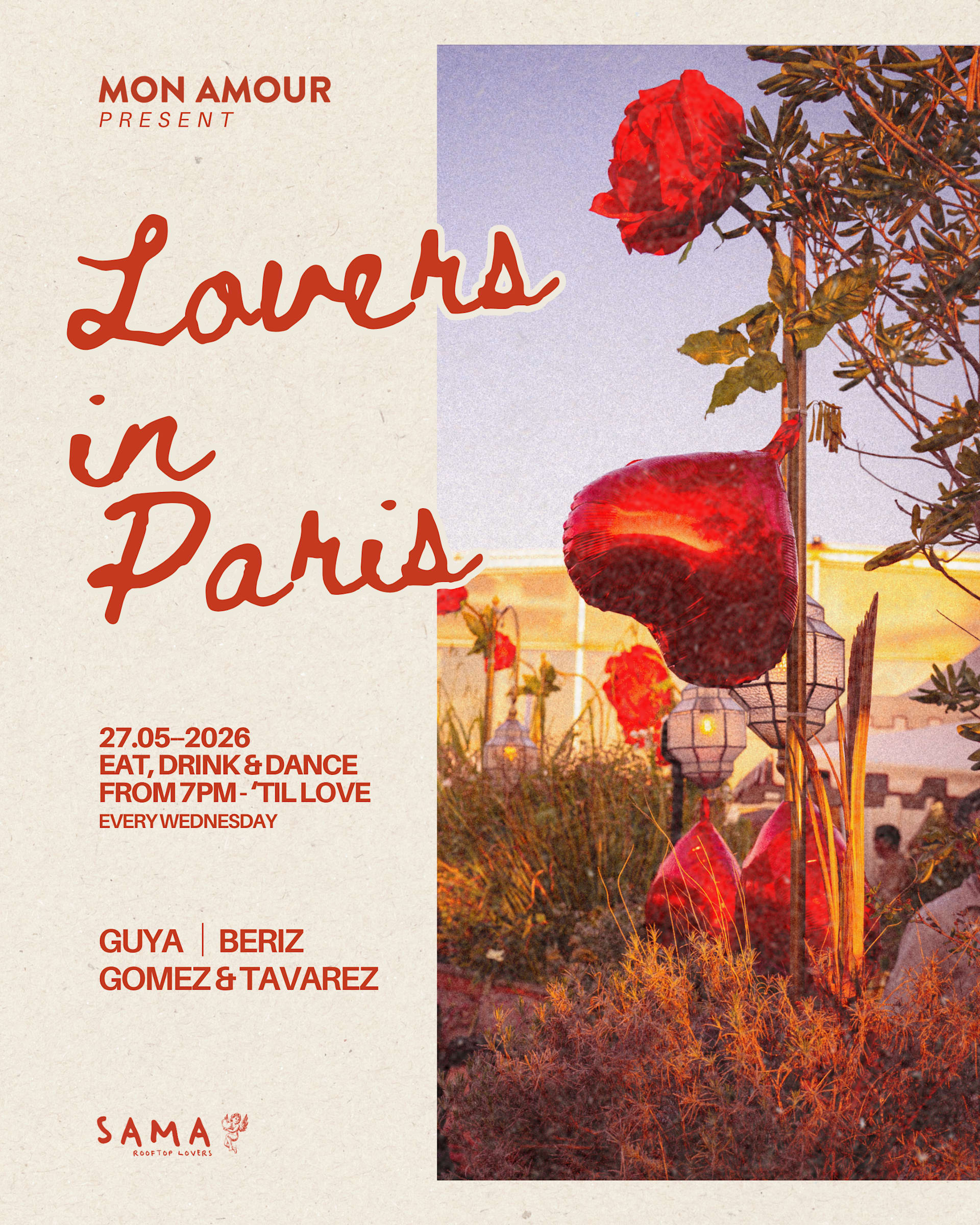 Lovers In Paris @ Sama Rooftop, Mercredi 27 Mai (19h-02h)