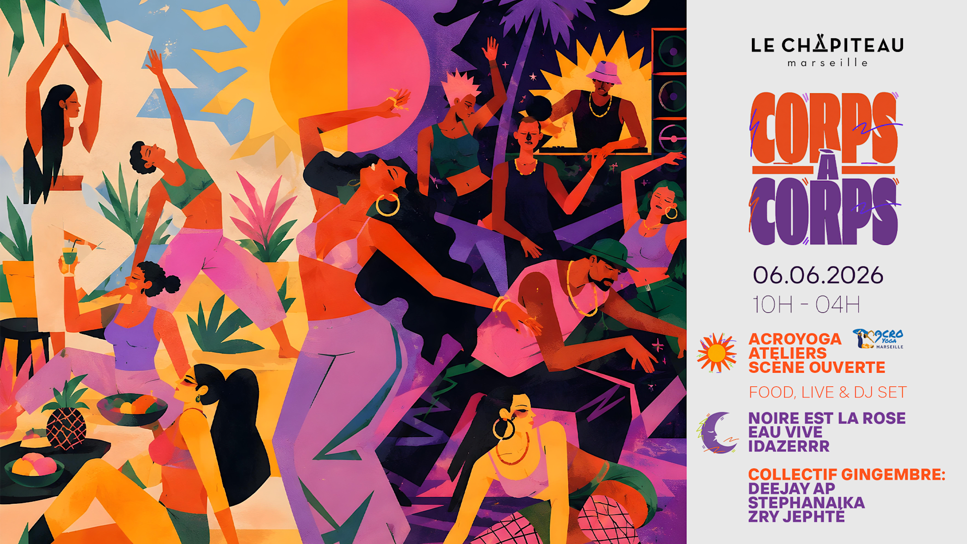 Corps À Corps :  Open Air + Club / Acroyoga, Live & Dj Sets