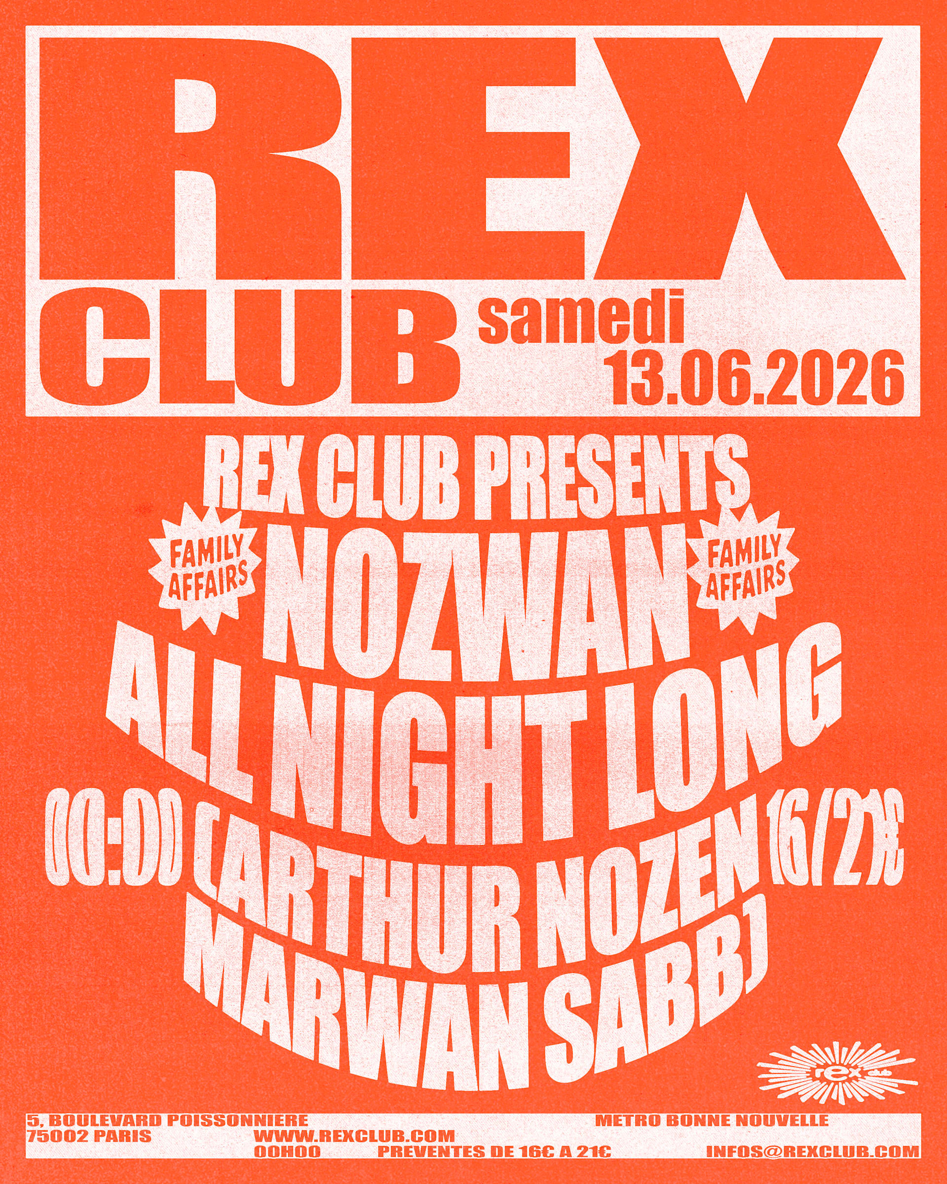 Rex Club Presents: Nozwan (Arthur Nozen & Marwan Sabb)  Anl