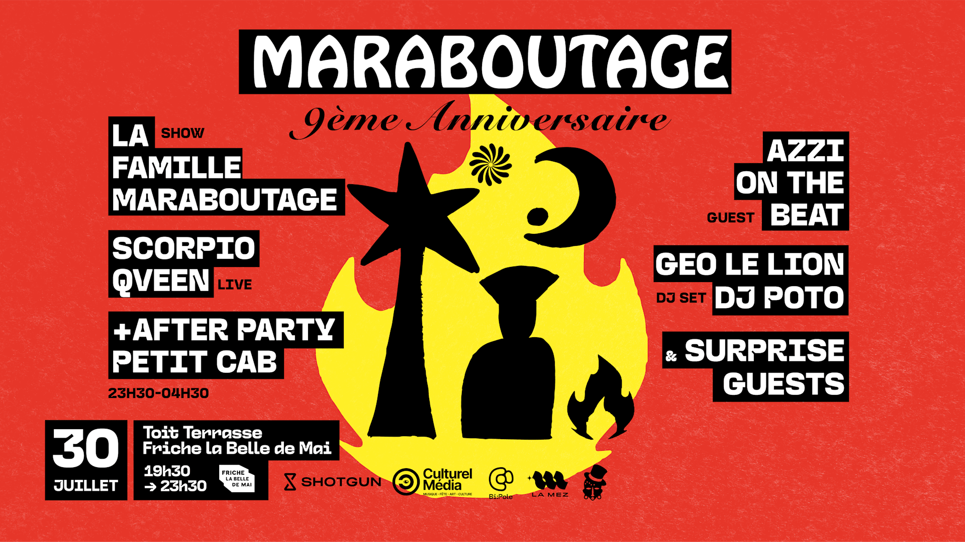 Maraboutage 9ème Anniversaire @ Toit Terrasse + Petit Cab