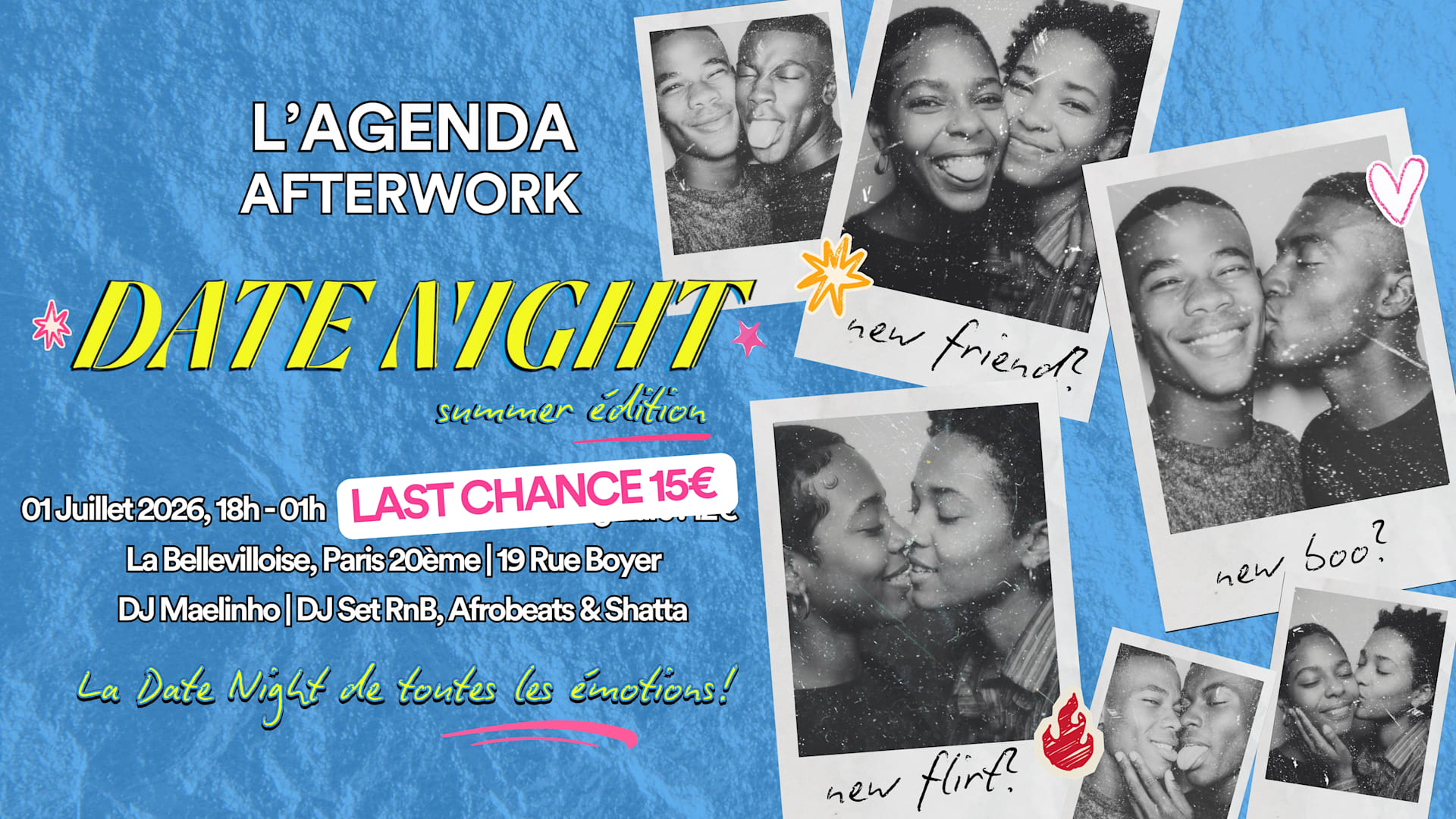 L'agenda Afterwork | Date Night Afroqueer | 01.07.26