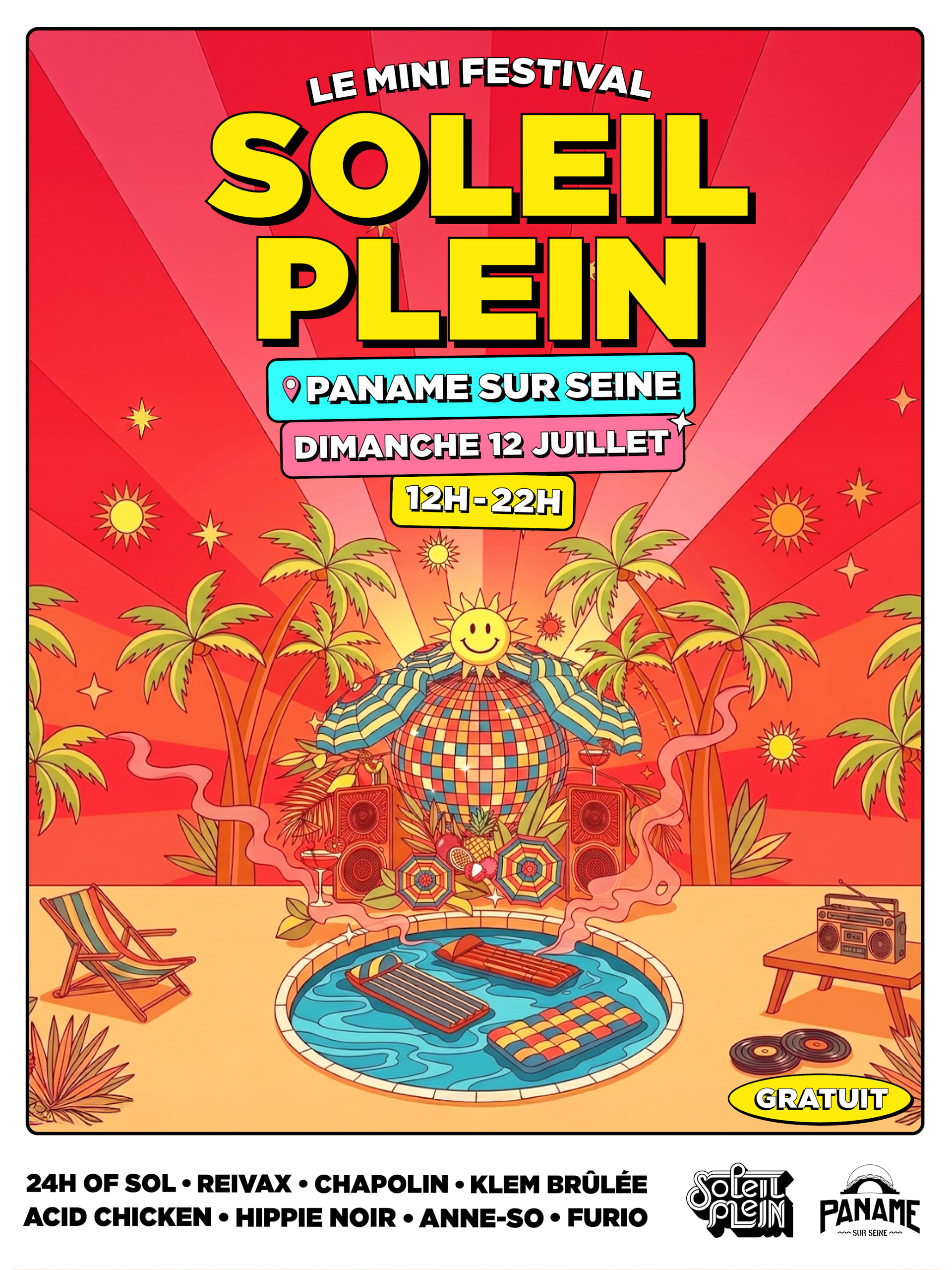 Soleil Plein Invite : Acid Chicken,Hippie Noir & Klem Brûlée