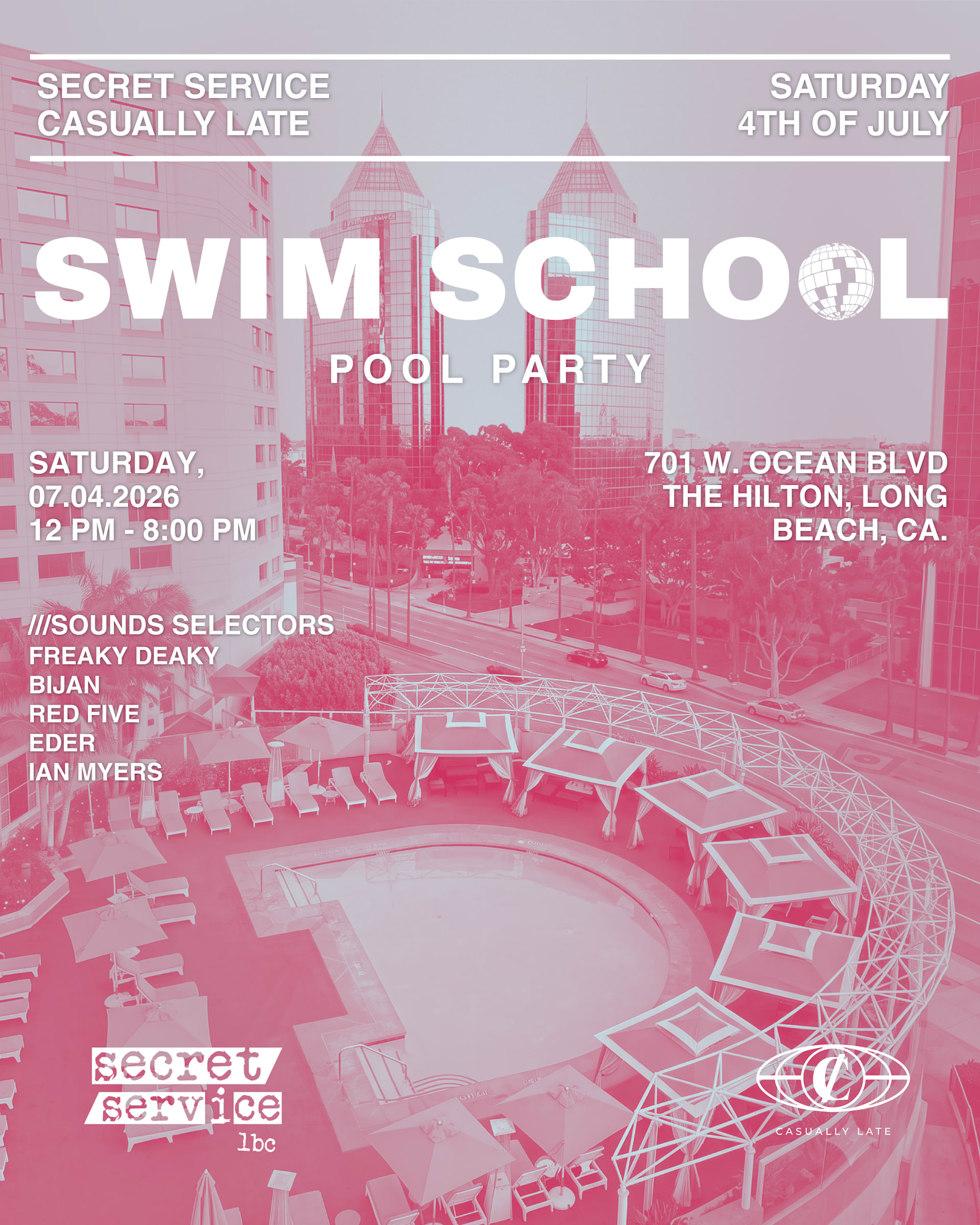 Secret Service Swim School - 4th July Rooftop Pool Party