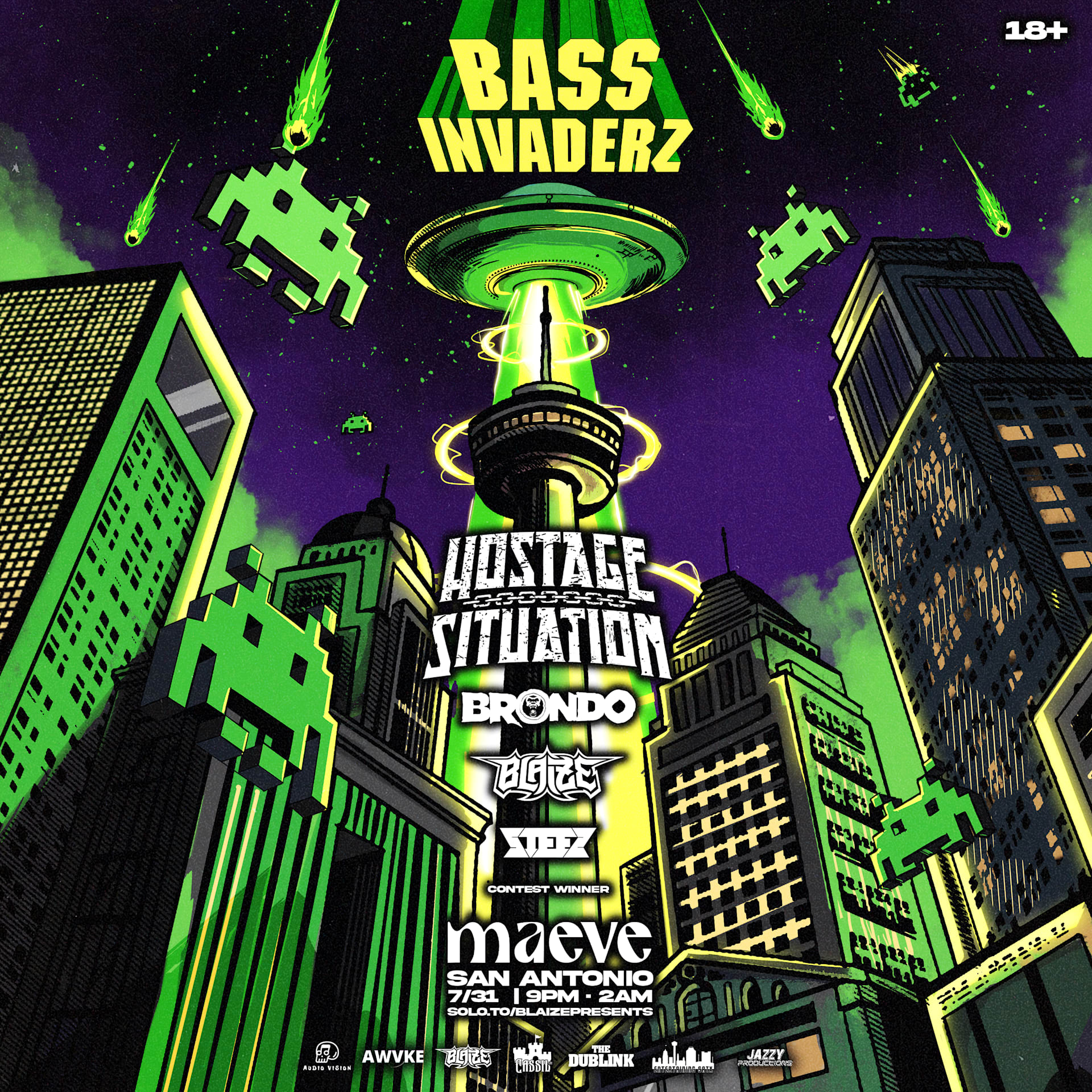 Bass Invaderz Ft. Hostage Situation, Brondo, Blaize + More