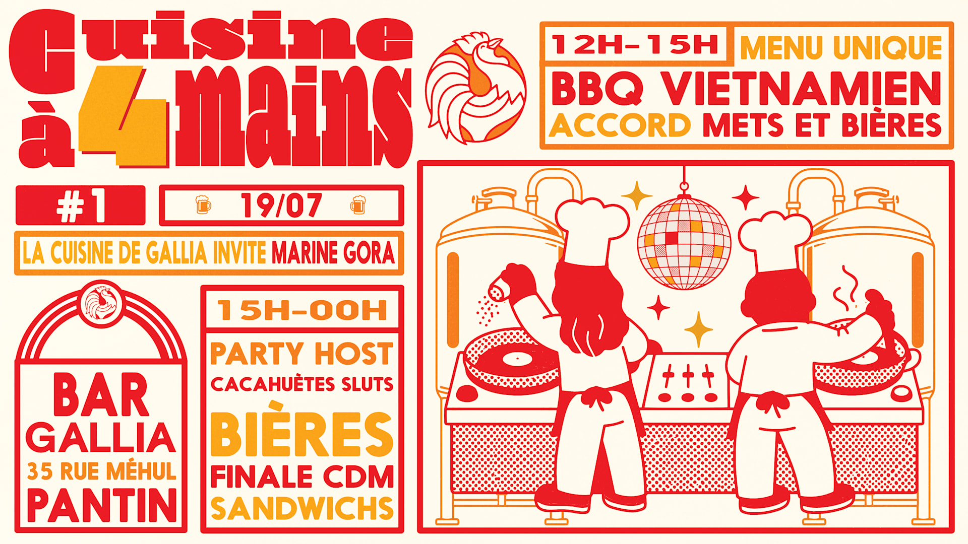 Cuisine A 4 Mains, Cacahuetes Sluts & Finale Cdm @Bar Gallia