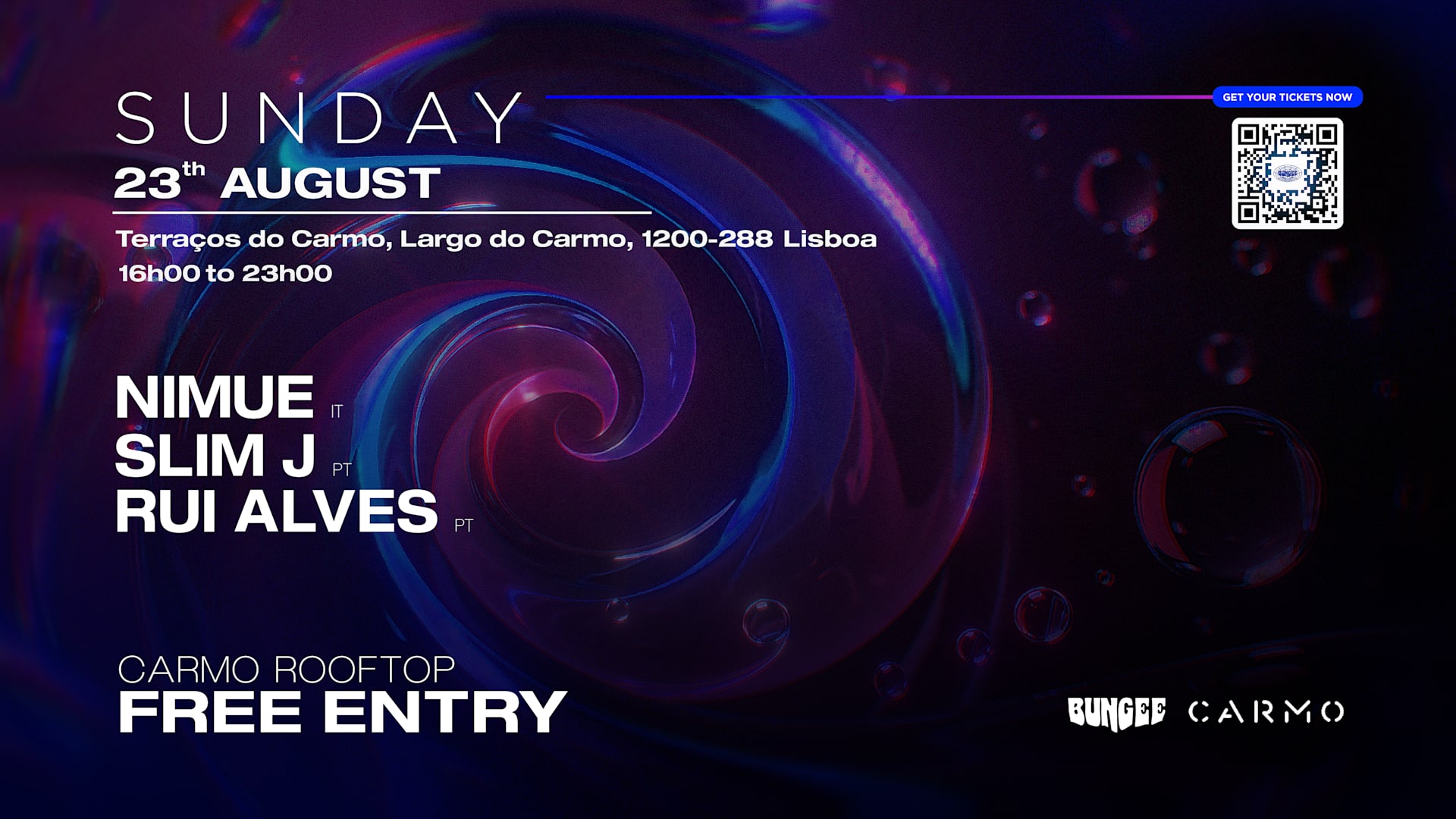 Nimue & More | Sunday 23 Aug • Carmo Rooftop • Free Entry