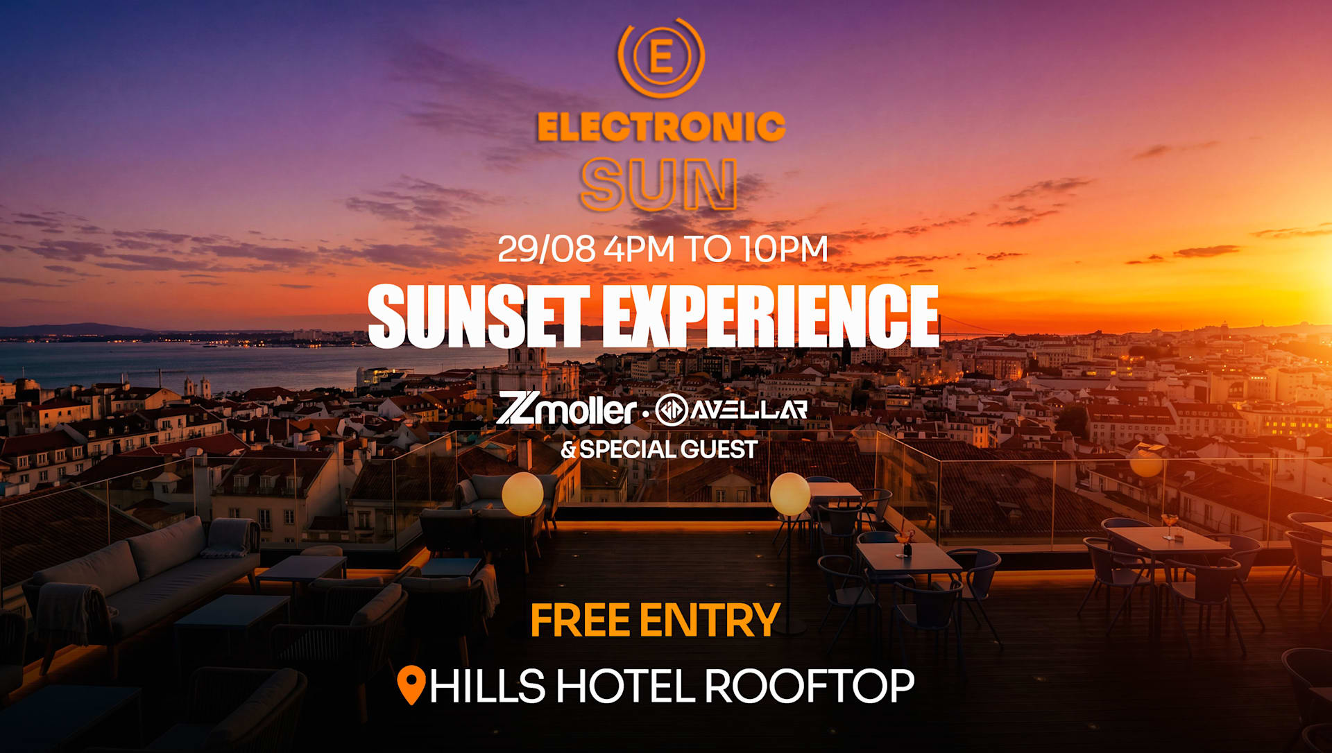 Electronic Sun X Hills Rooftop, Sunset Experience Free Entry