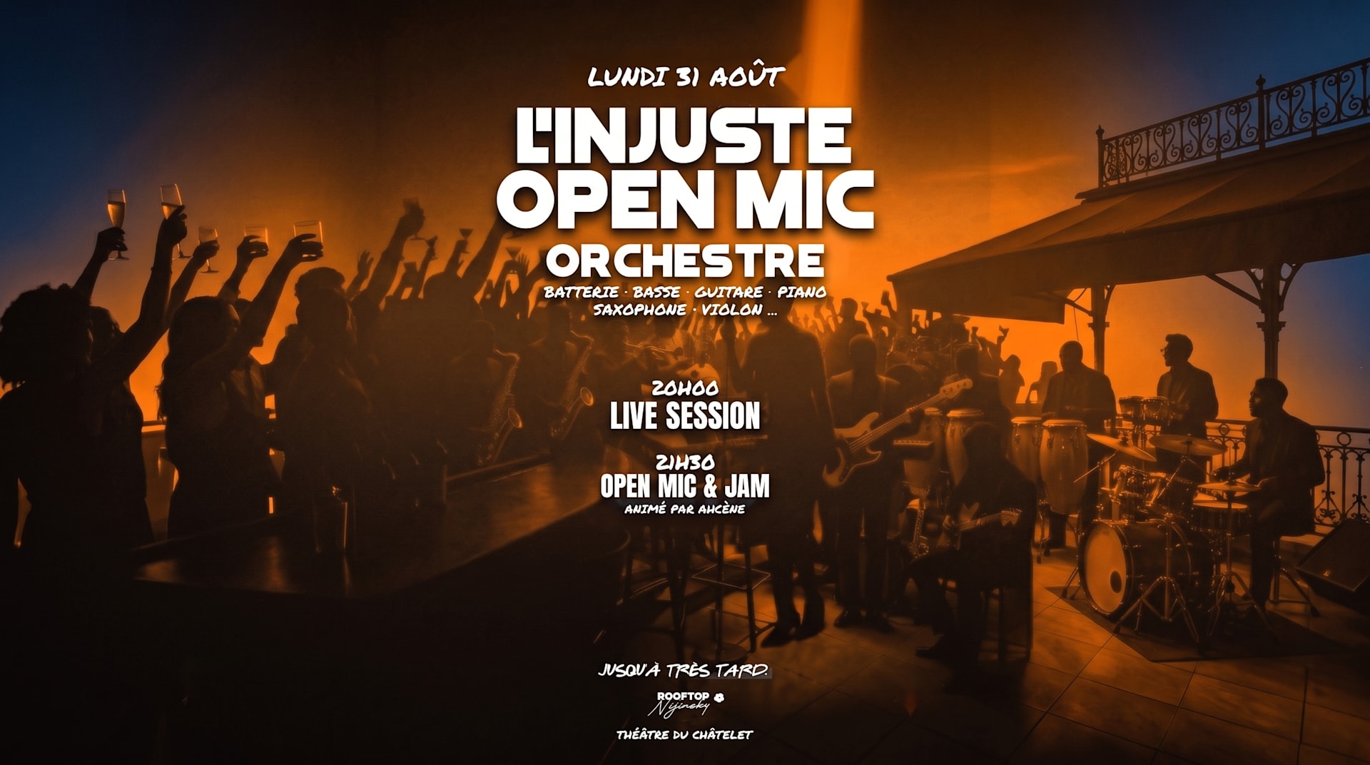 Linjuste Open Mic & Jam Rooftop Nijinsky Theatre Duchatelet