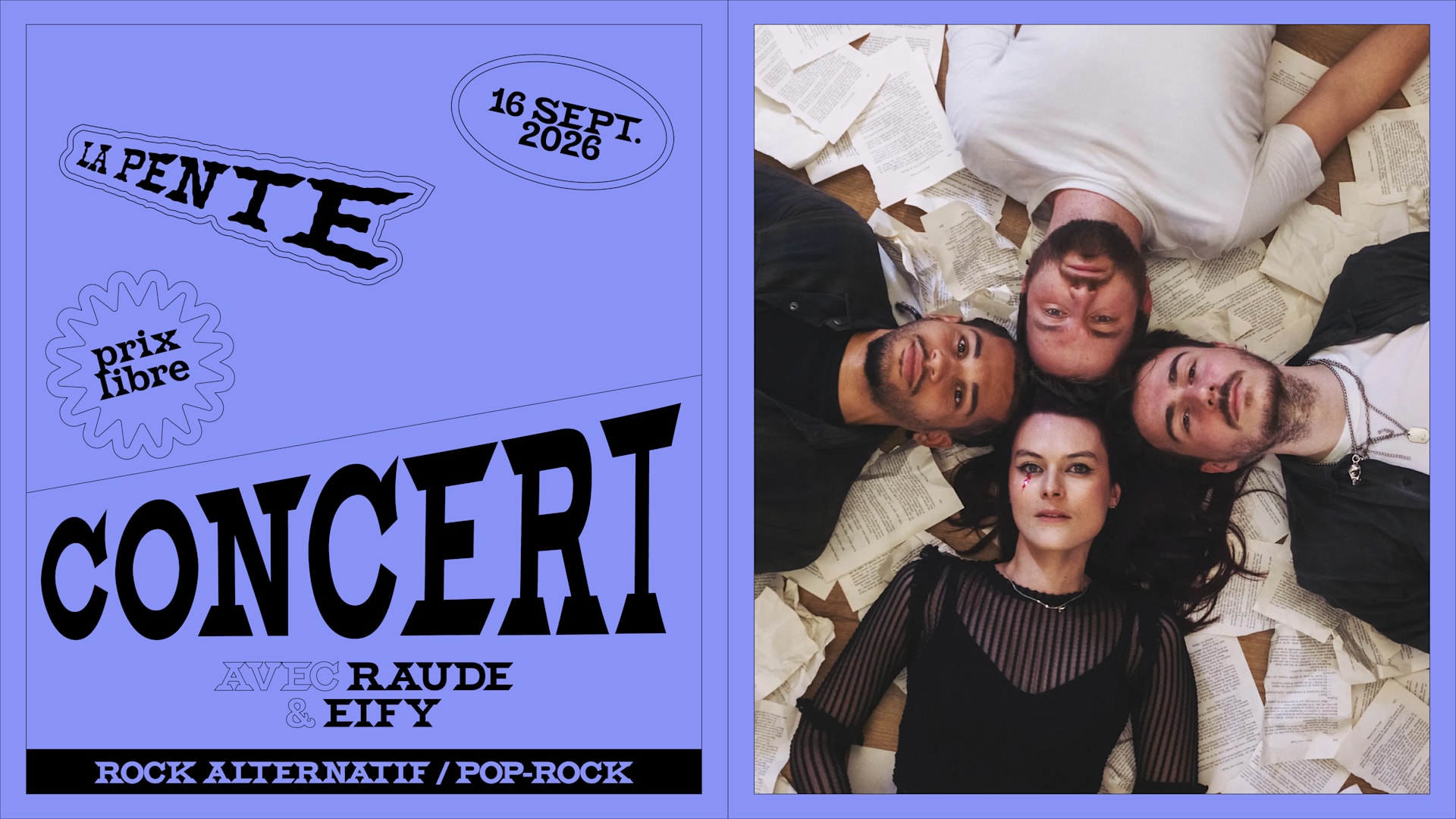 Concert : Raude & Eify [Rock Alt / Pop-Rock]