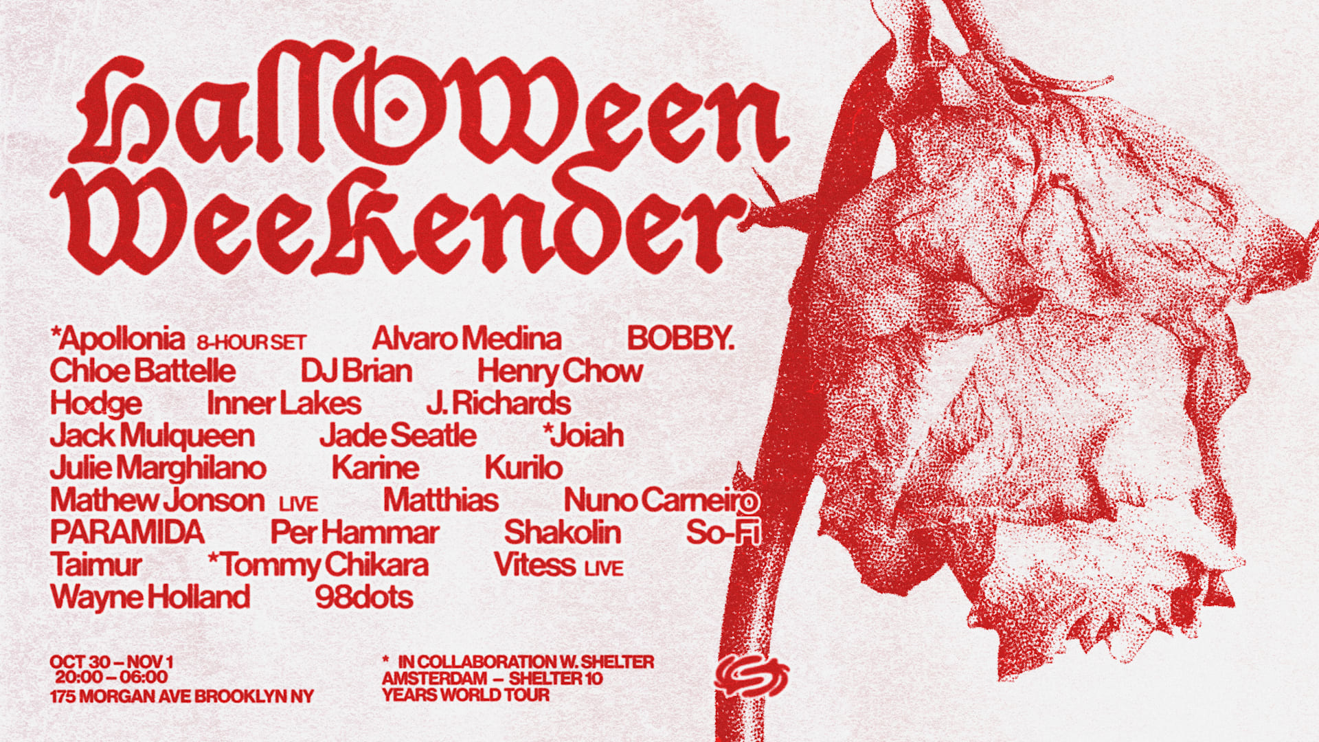 Halloween Weekender:Apollonia,  Paramida, Mathew Jonson+More