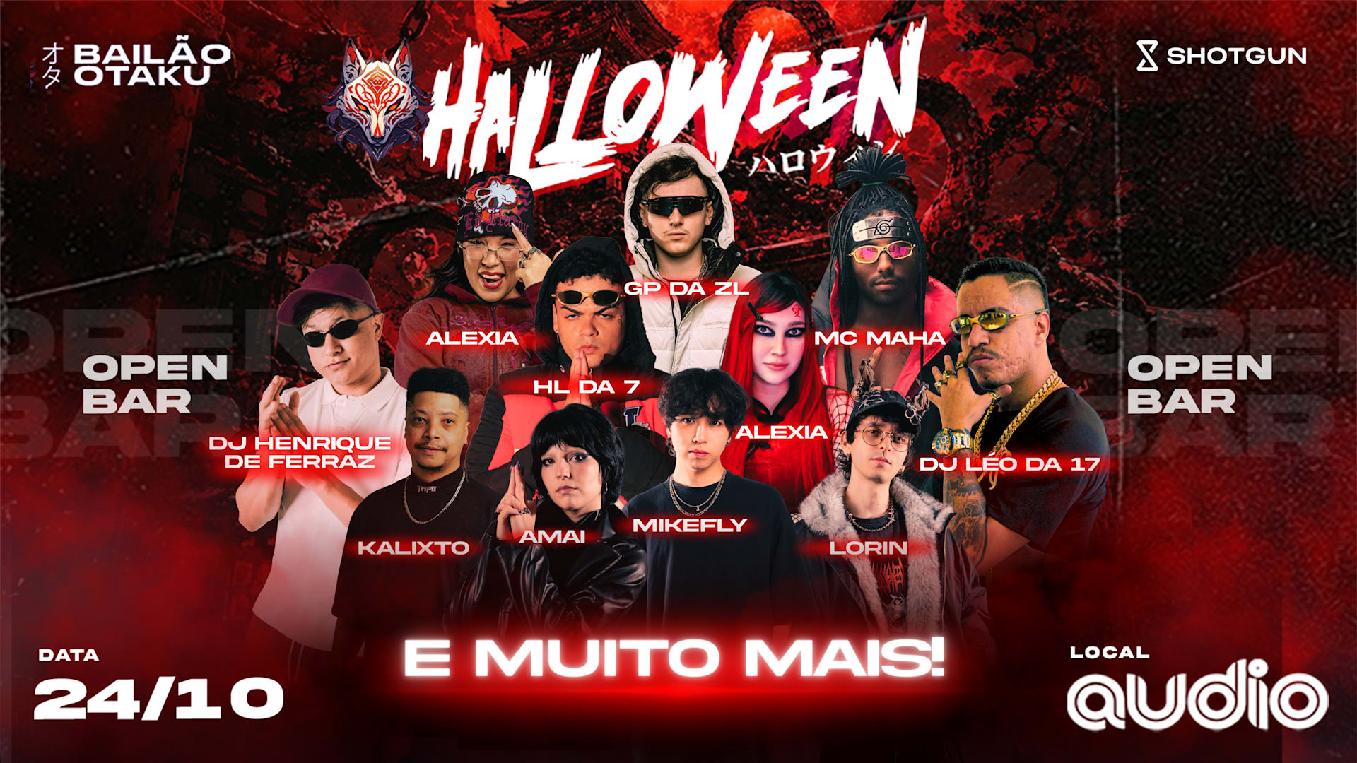 Bailão Otaku - 14 Edição No Submundo - Halloween - Open Bar