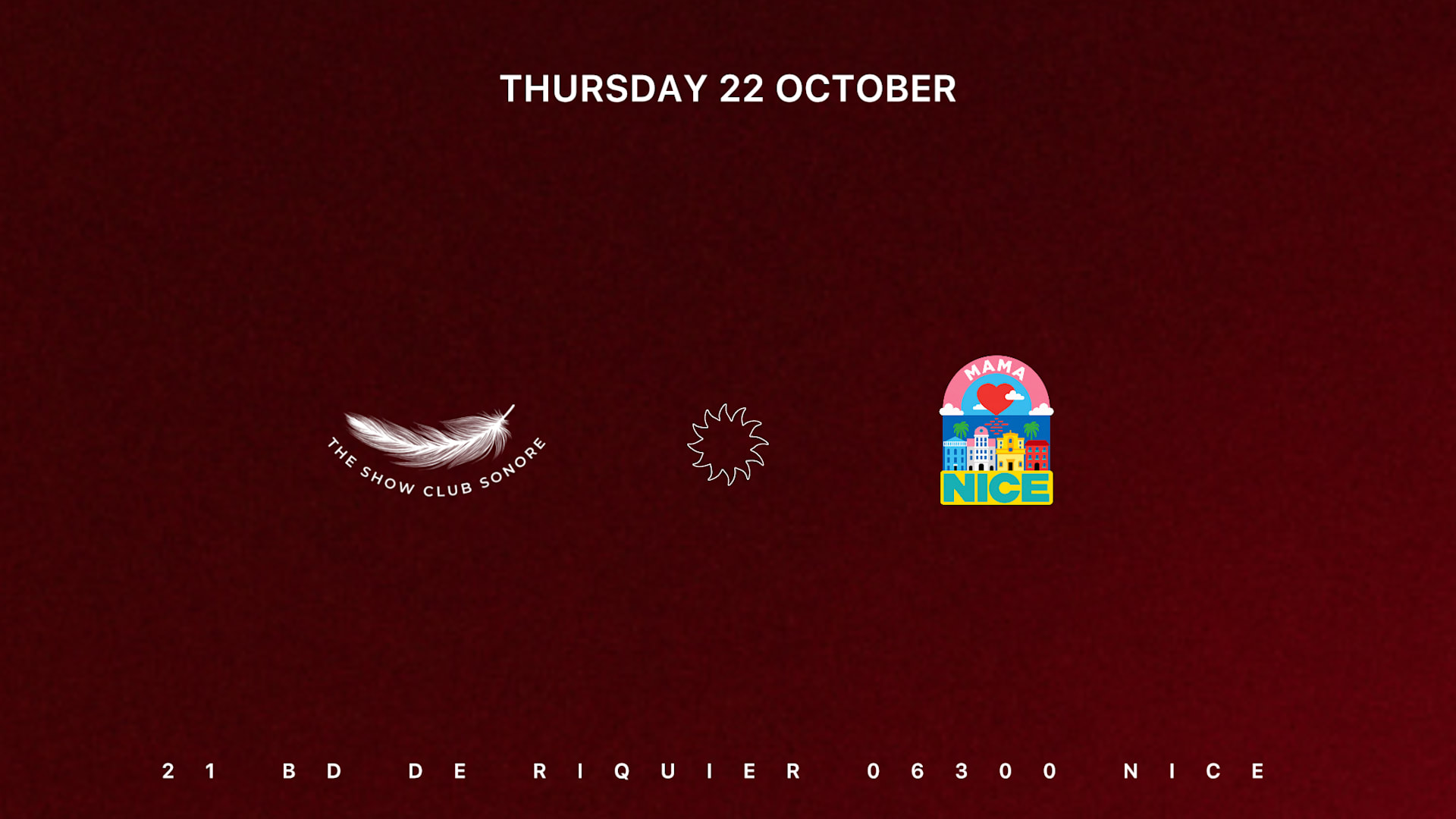 The Show Club Sonore X Mama Shelter Nice X Thursday 22 Octo