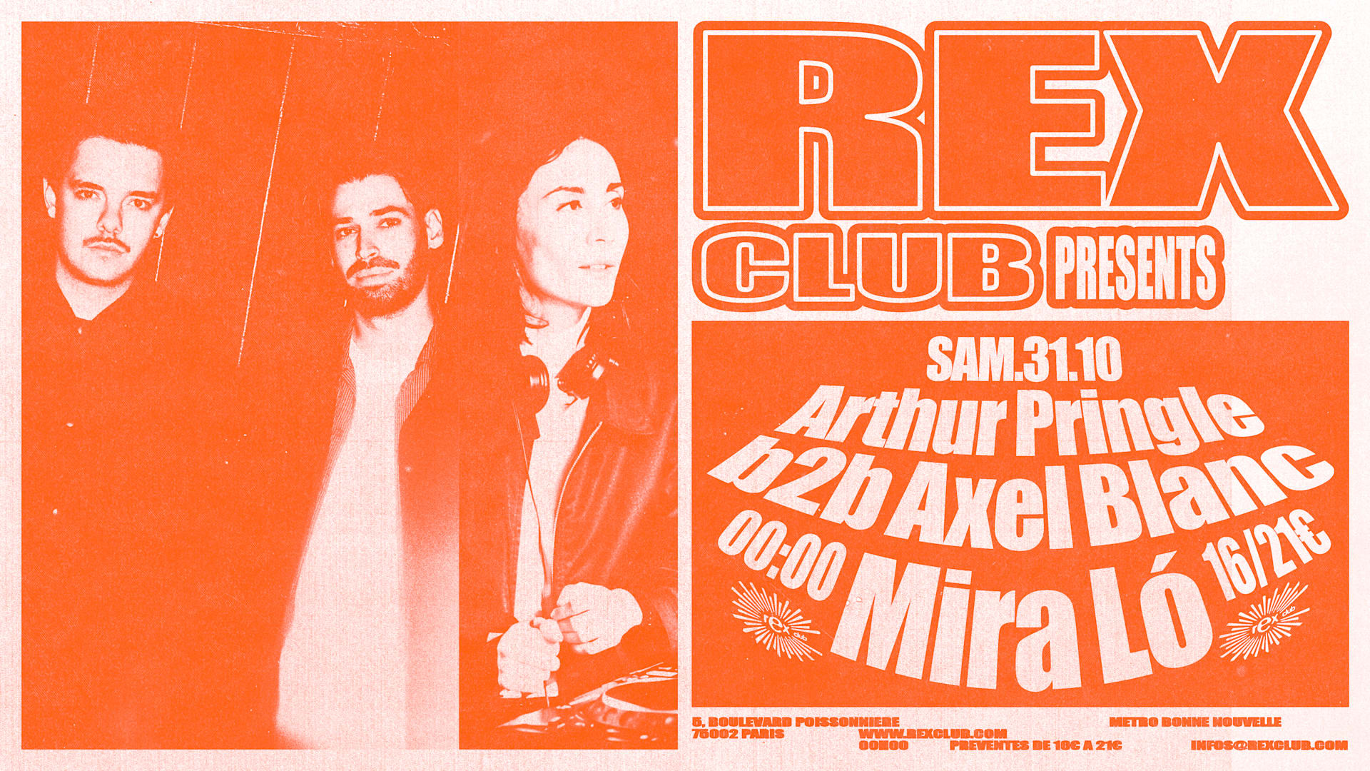 Rex Club Presents: Arthur Pringle B2b Axel Blanc, Mira Ló