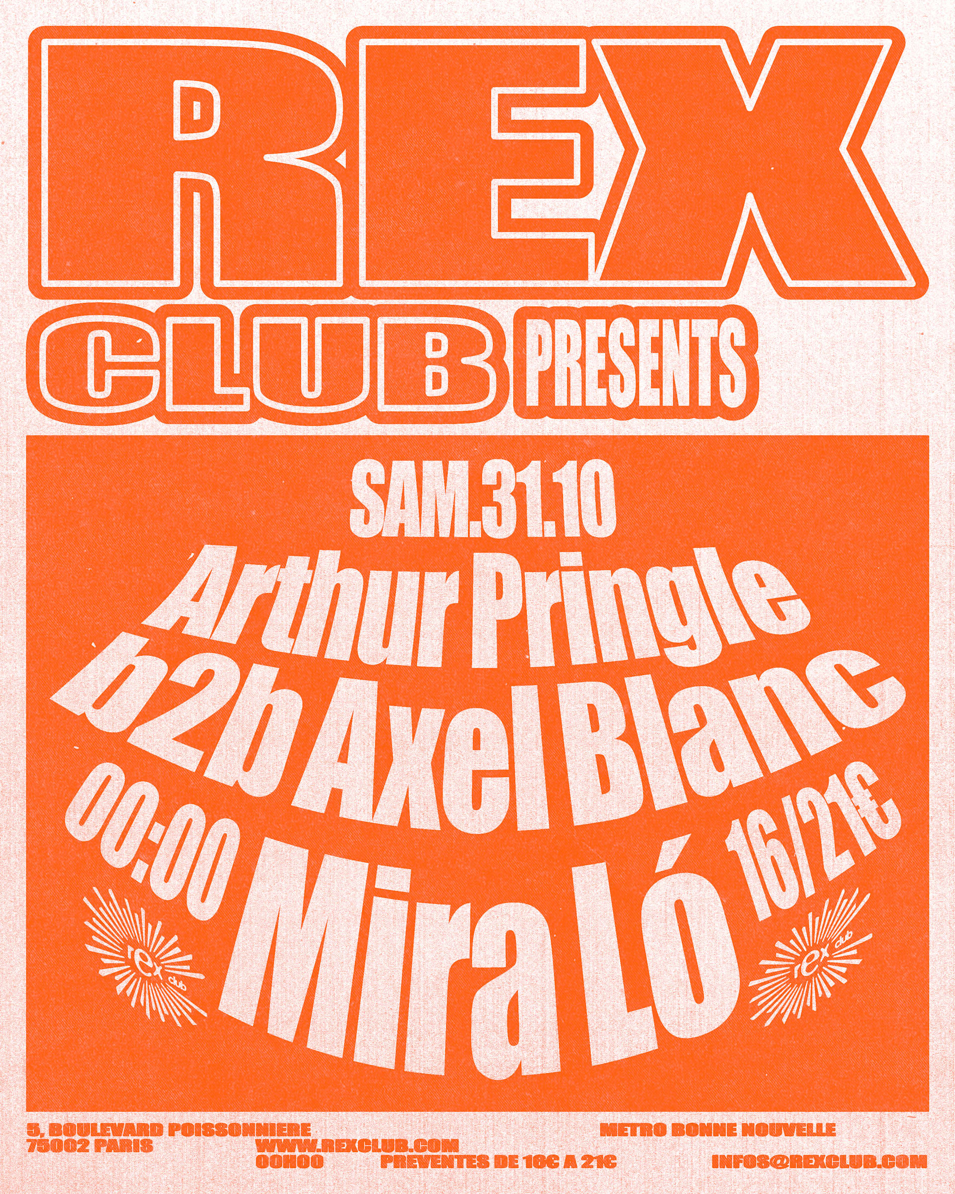 Rex Club Presents: Arthur Pringle B2b Axel Blanc, Mira Ló