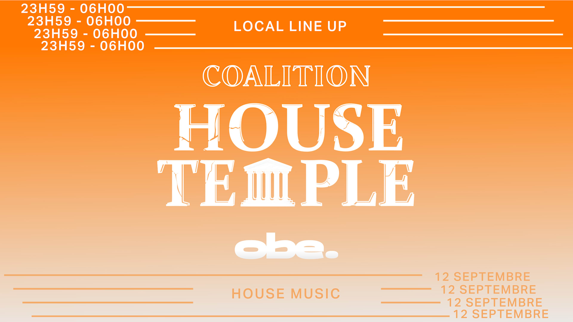 House Temple - Vendredi 09 Octobre - Obe.