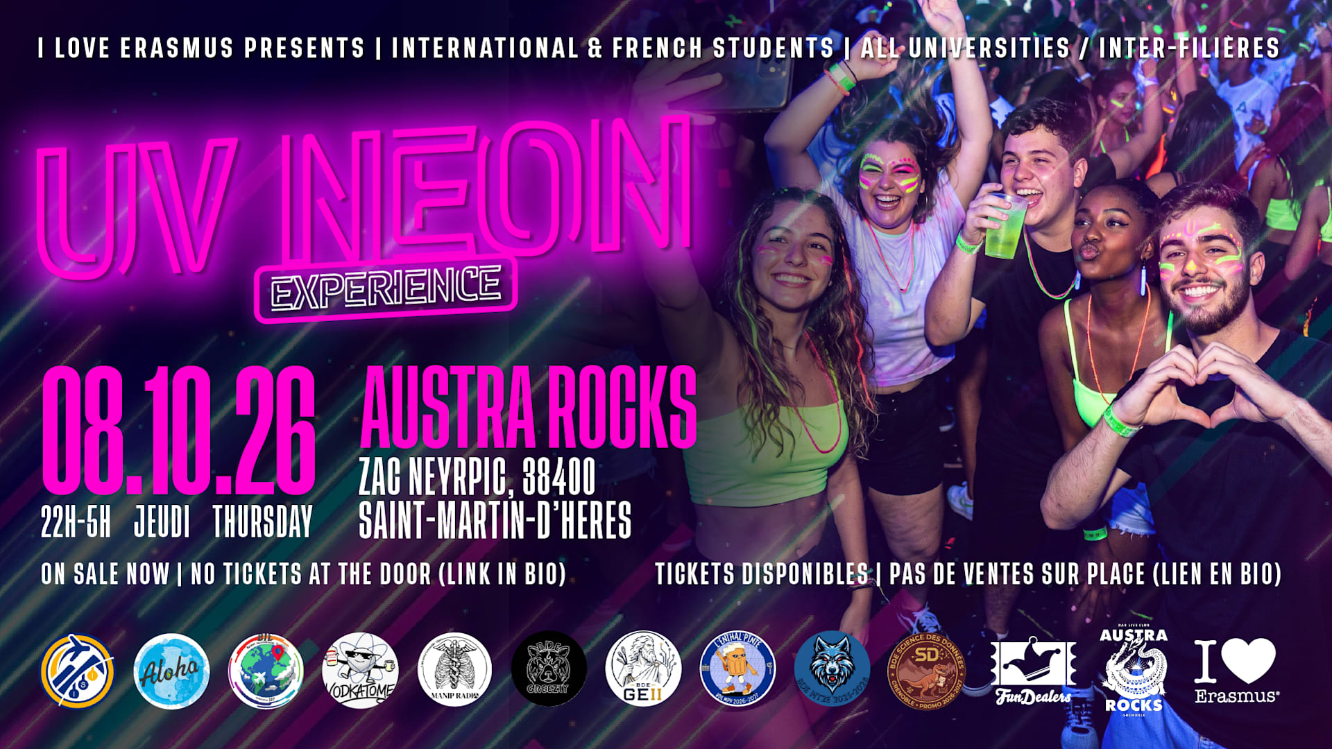 Uv Neon Experience By I Love Erasmus @ Austra Rocks