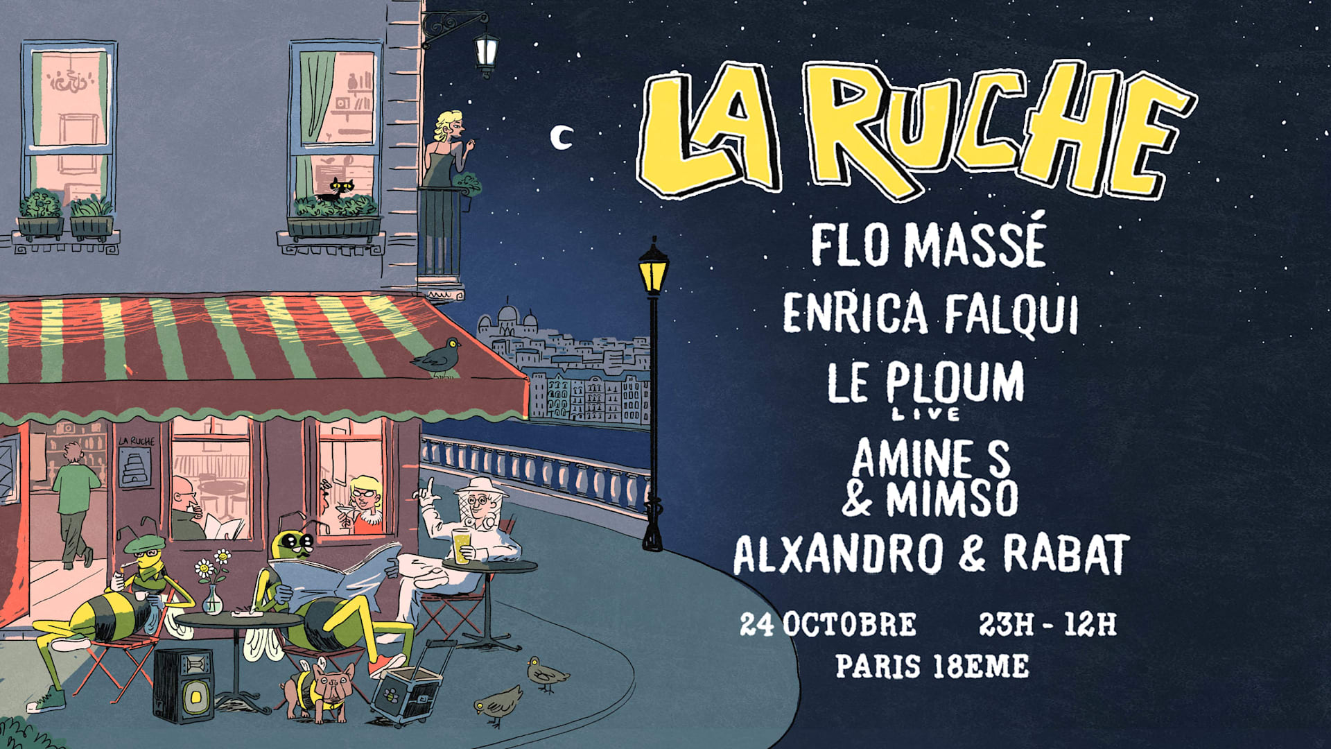 La Ruche 23h-12h: Flo Massé, Enrica Falqui, Le Ploum (Live)