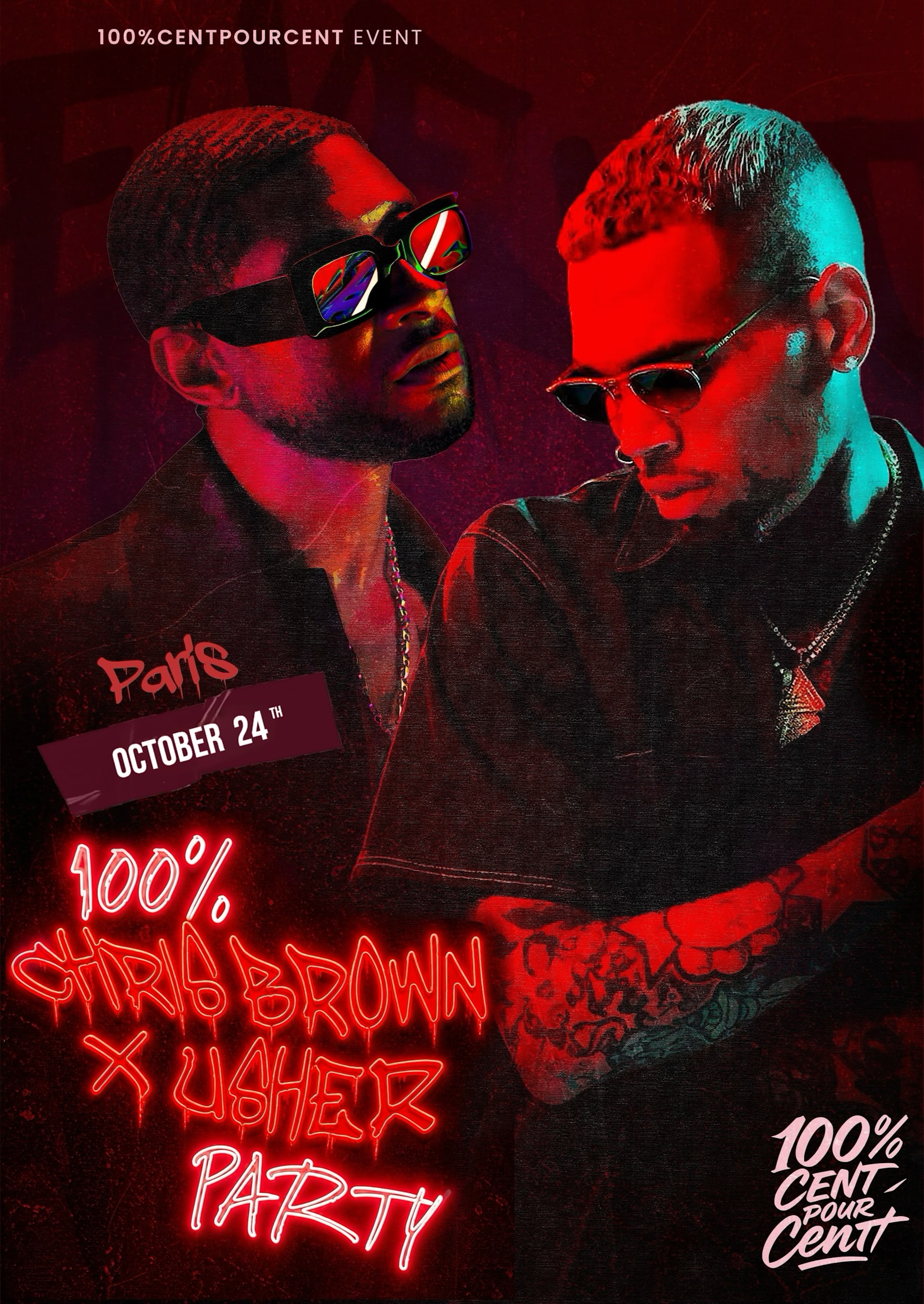 100% Chris Brown Party X Usher Party (In Paris !!)