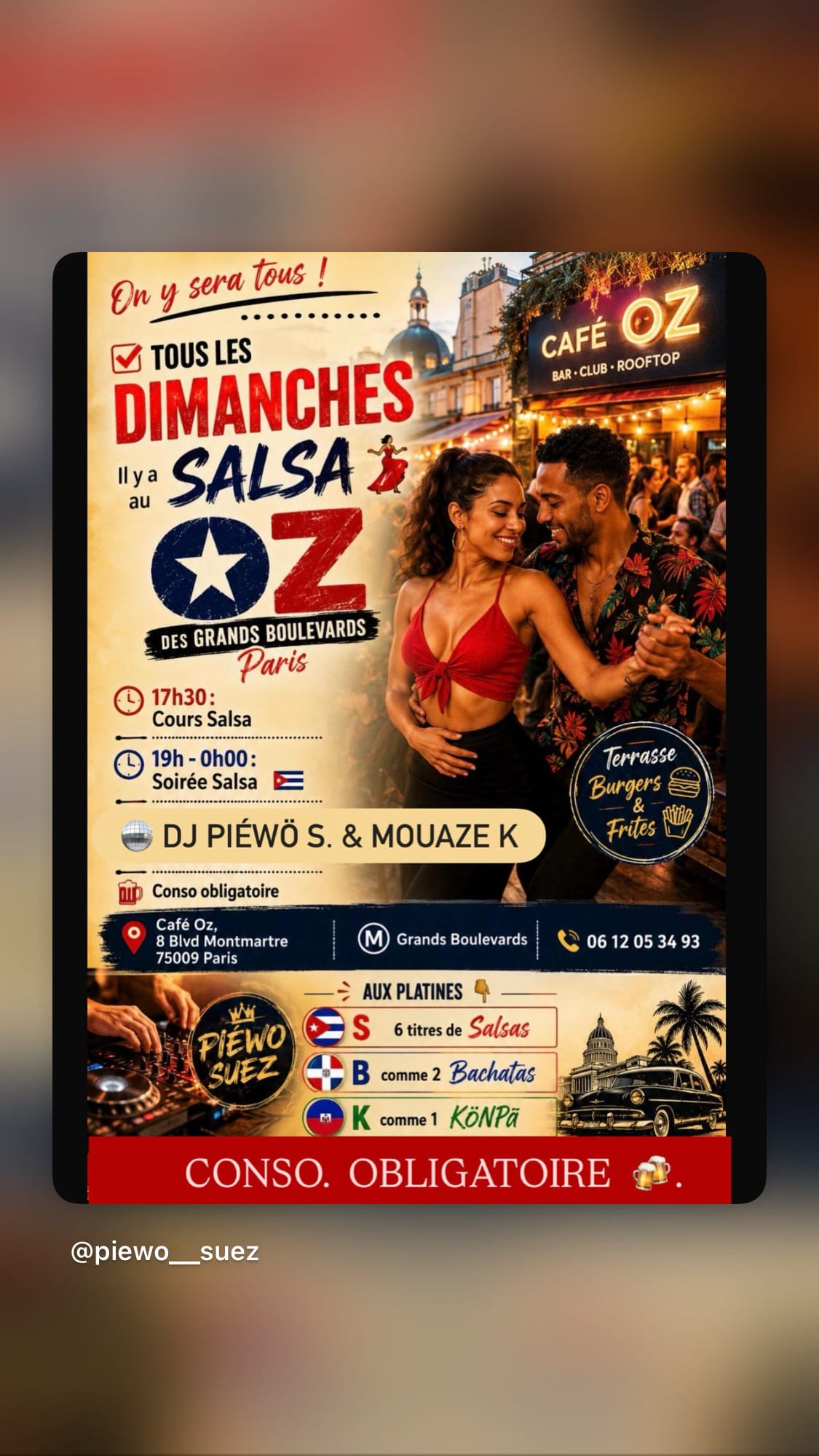 Dimanche / Cours & Soiree Salsa Paris